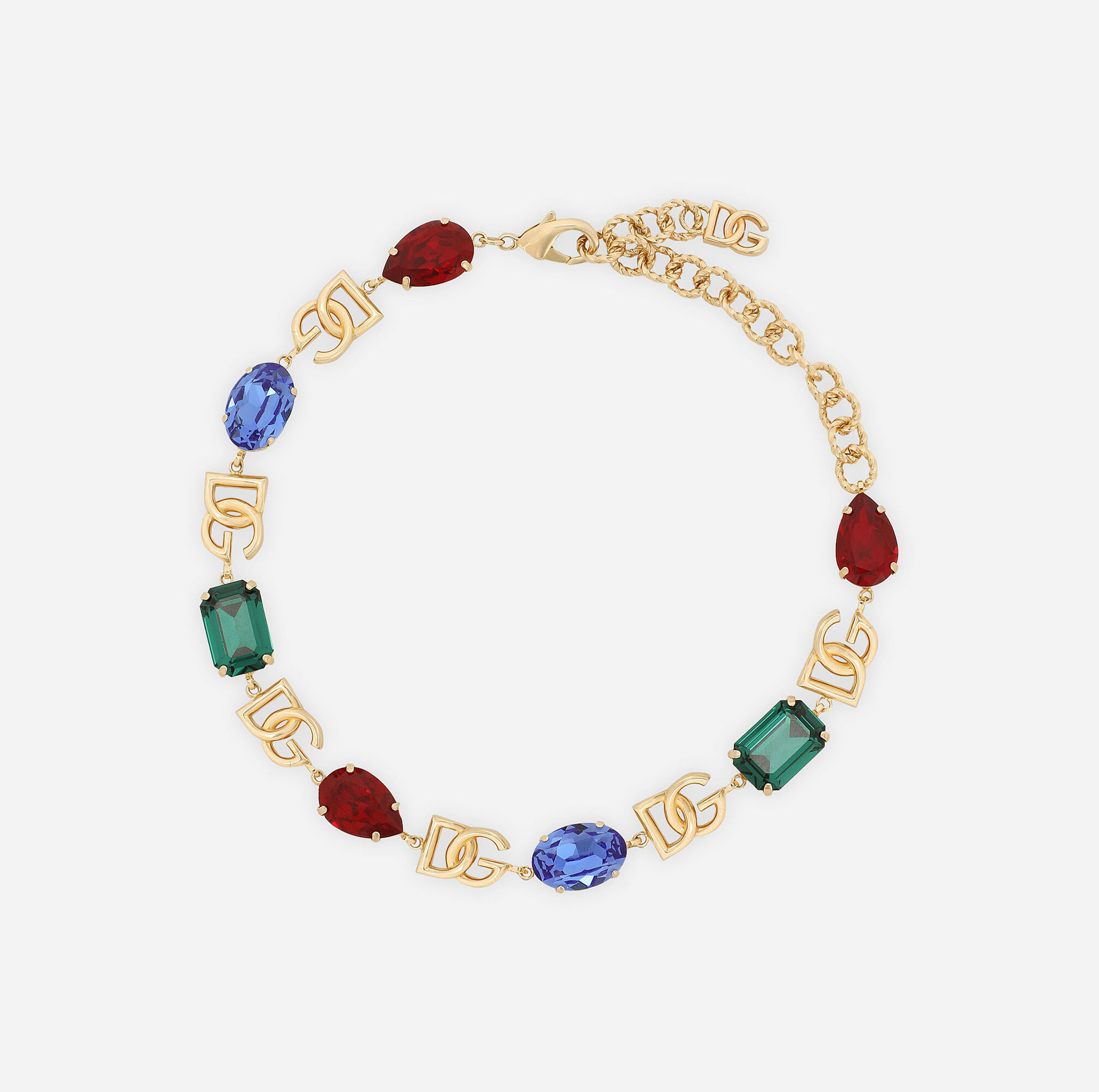 CHOKER WITH DG LOGO AND MULTI-COLORED CRYSTALS