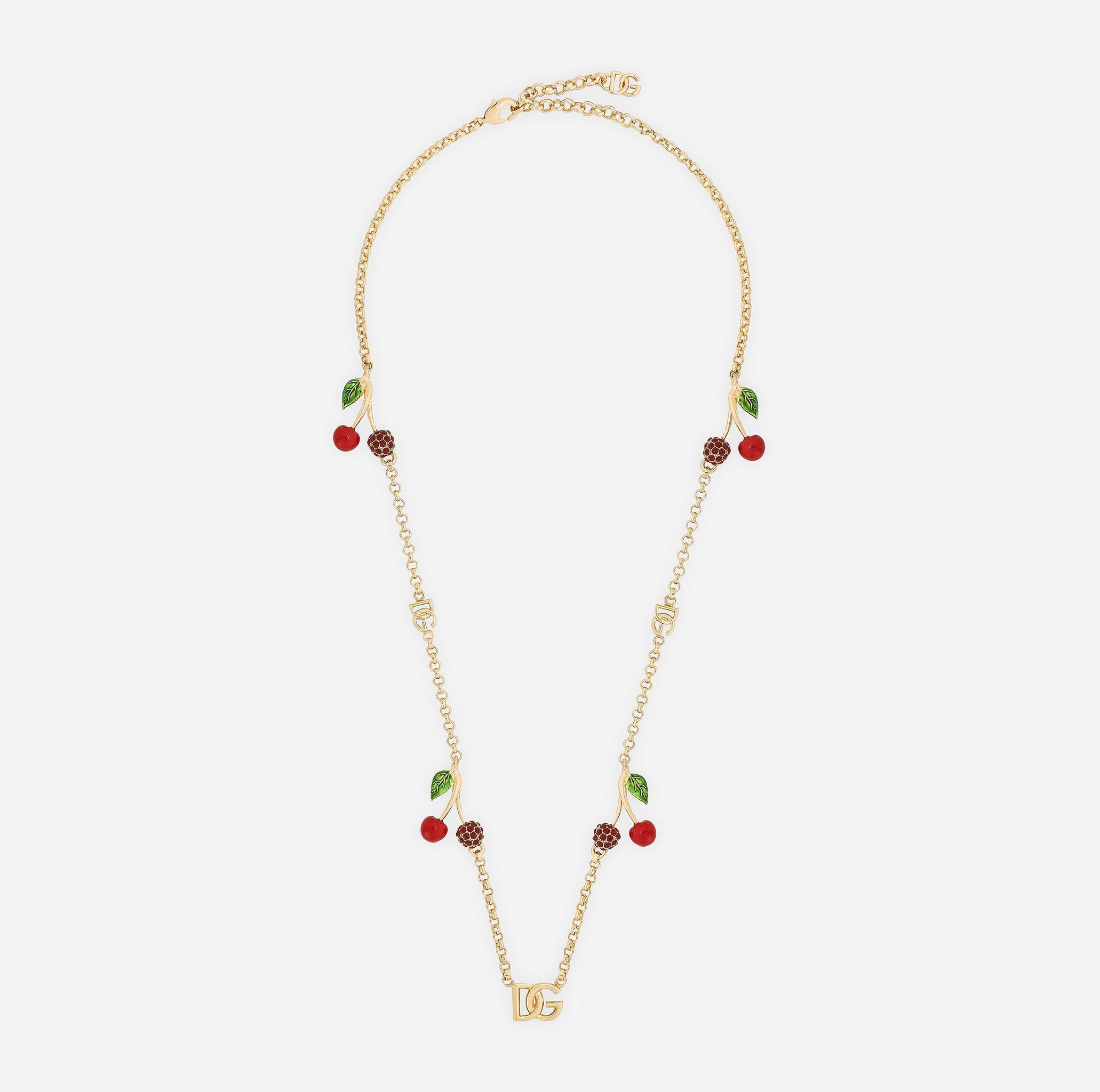 NECKLACE WITH DG LOGO AND CHERRY CHARMS