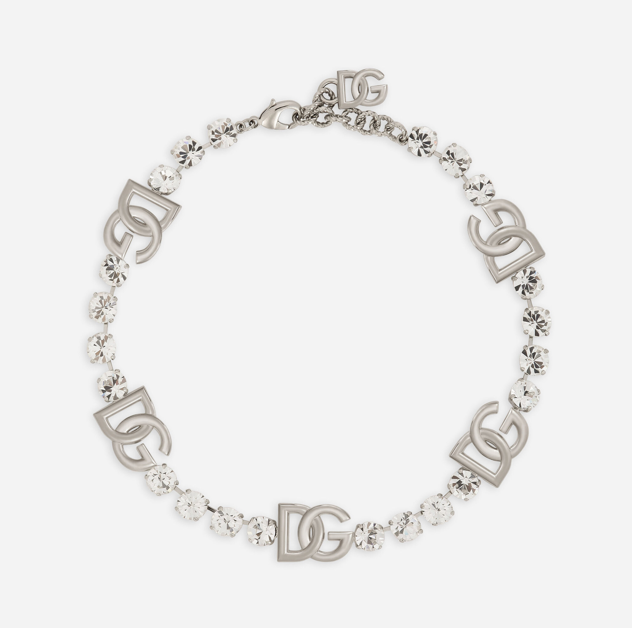 KIM DOLCE&GABBANA RHINESTONE NECKLACE WITH DG LOGO