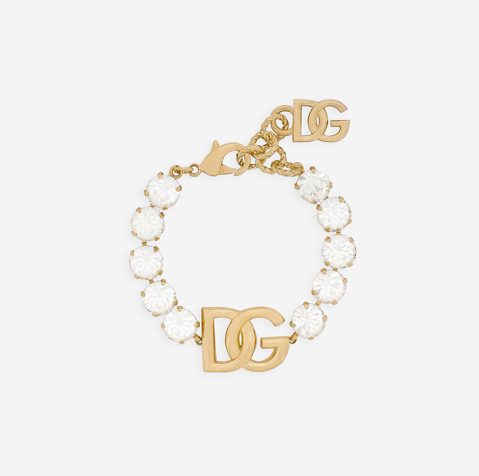 BRACELET WITH RHINESTONES AND DG LOGO