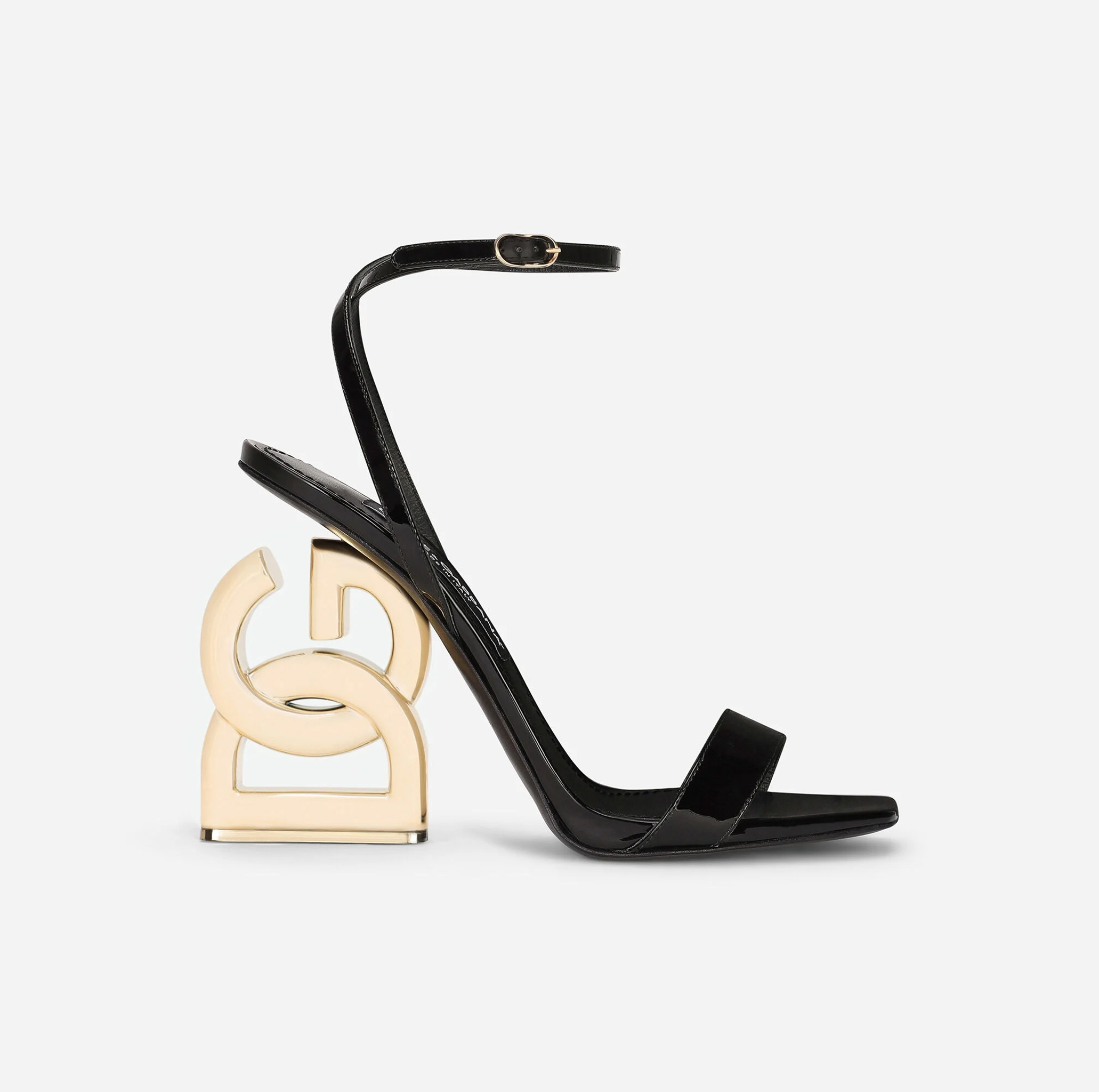 PATENT LEATHER SANDALS WITH 3.5 HEEL