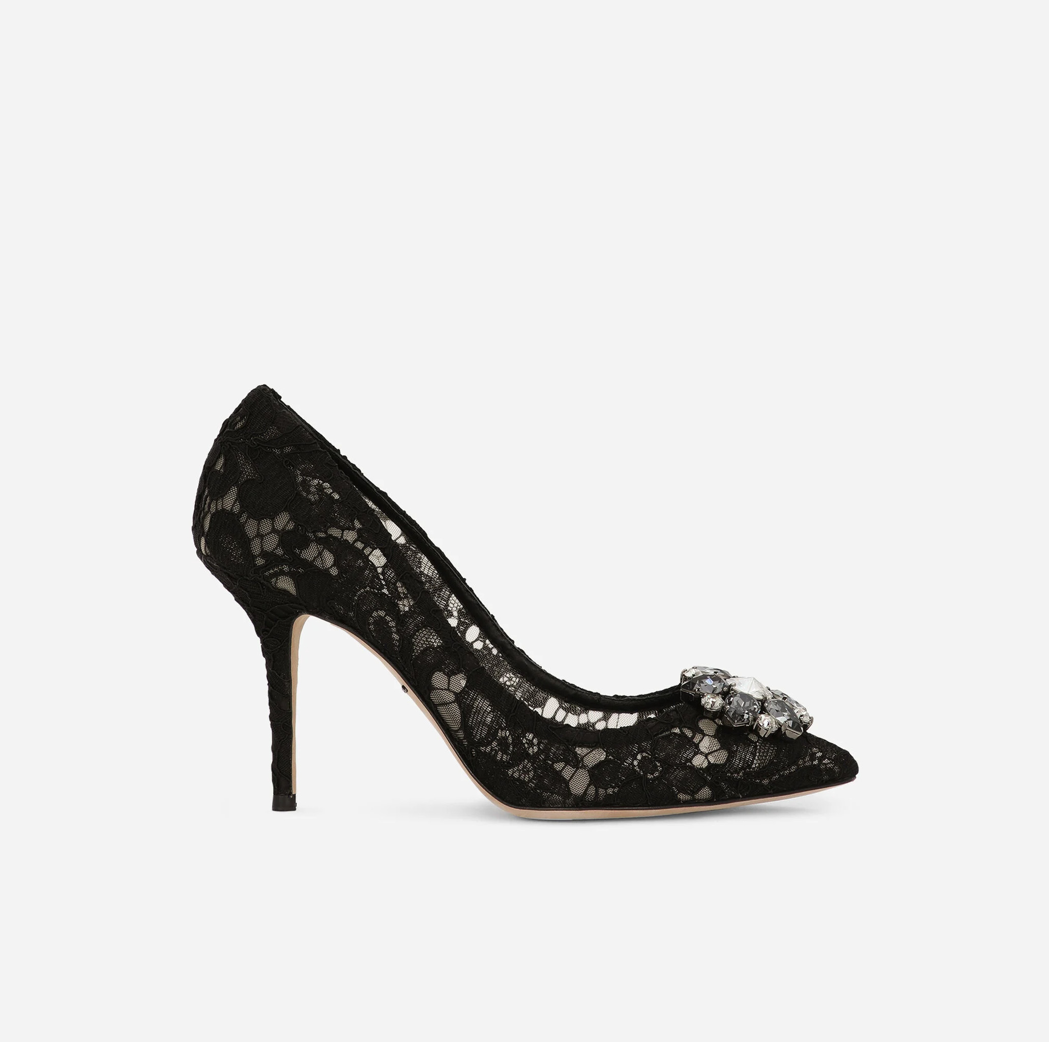 LACE RAINBOW PUMPS WITH BROOCH DETAILING