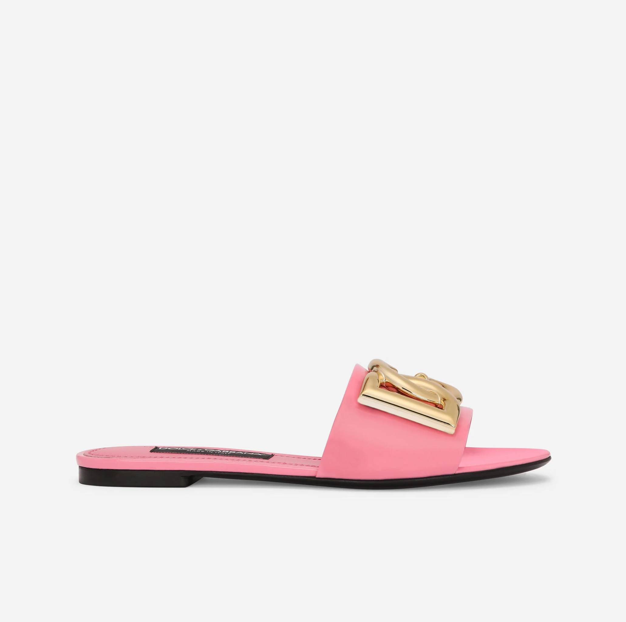 PATENT LEATHER SLIDERS WITH DG LOGO