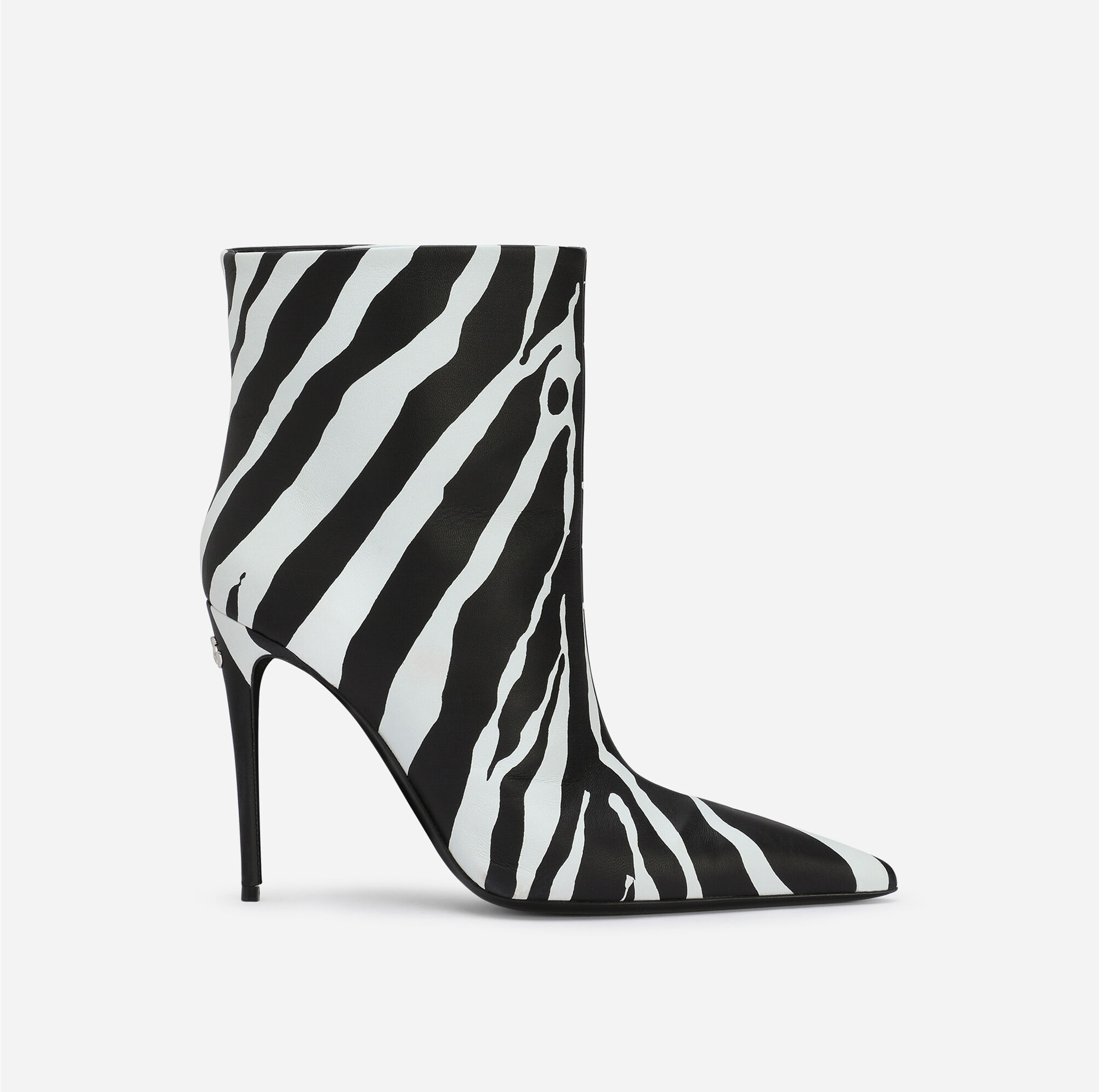 ZEBRA-PRINT NAPPA LEATHER ANKLE BOOTS