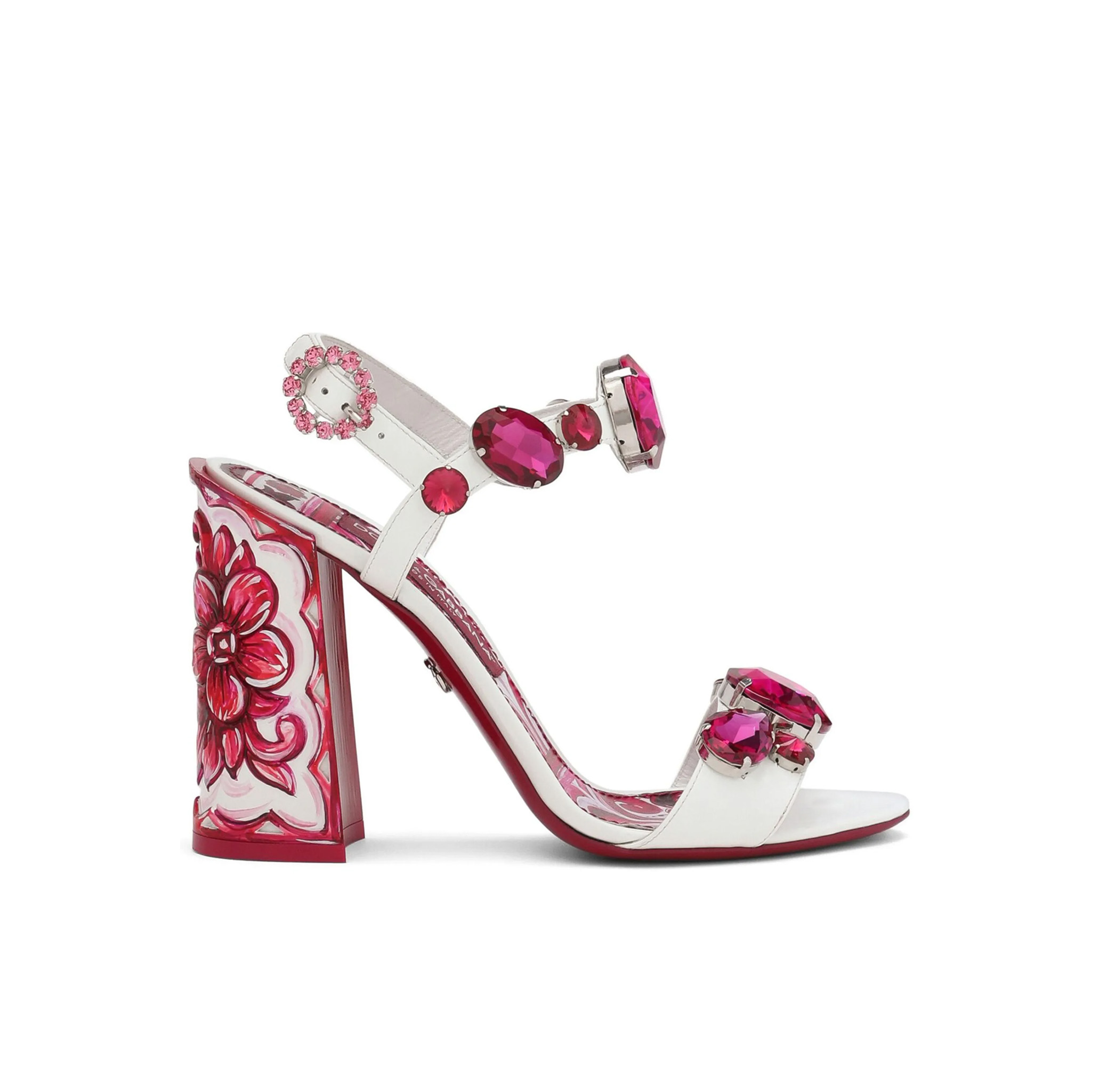 MAJOLICA-PRINT EMBELLISHED SANDALS