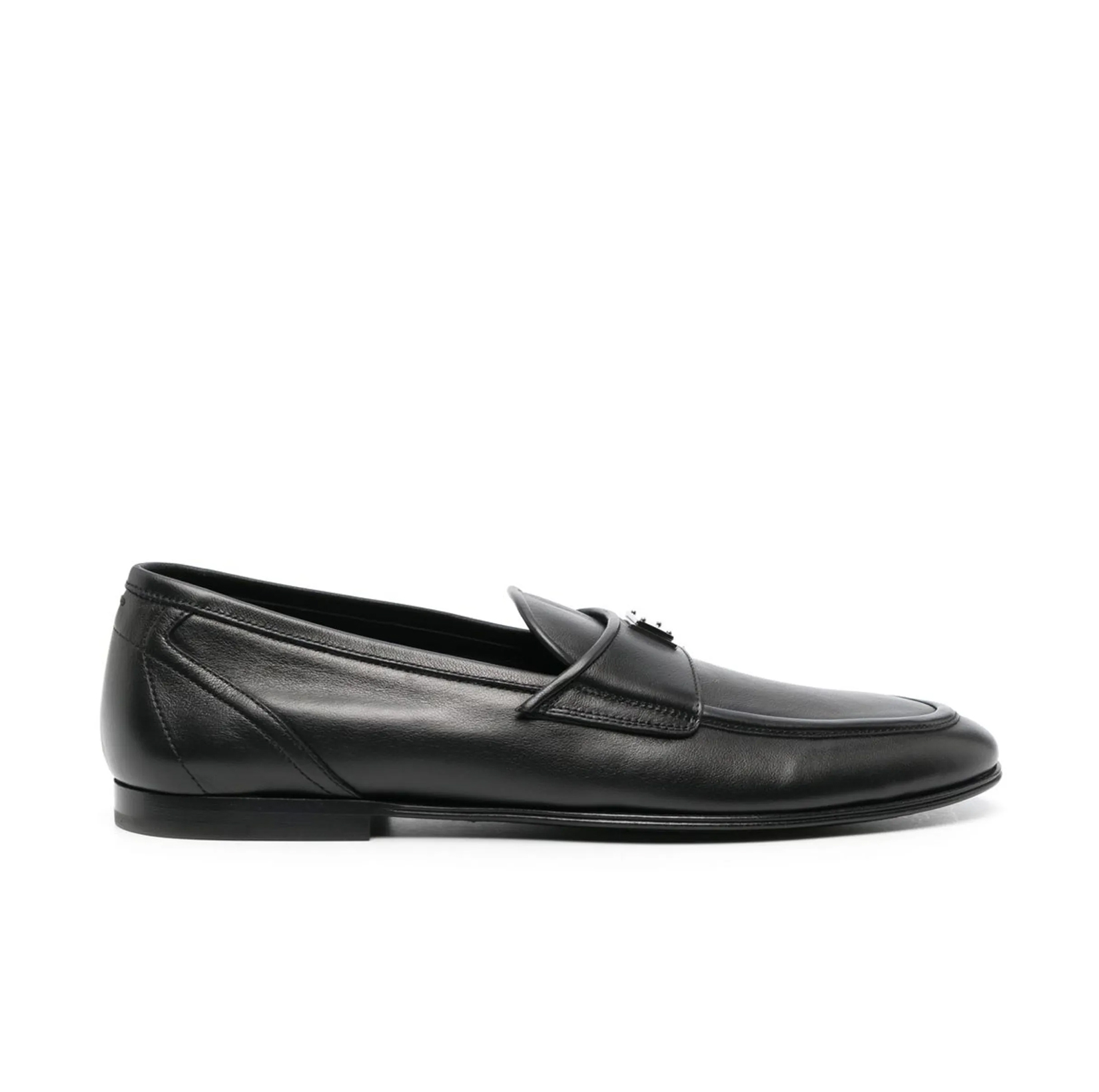 LOGO-PLAQUE LEATHER LOAFERS