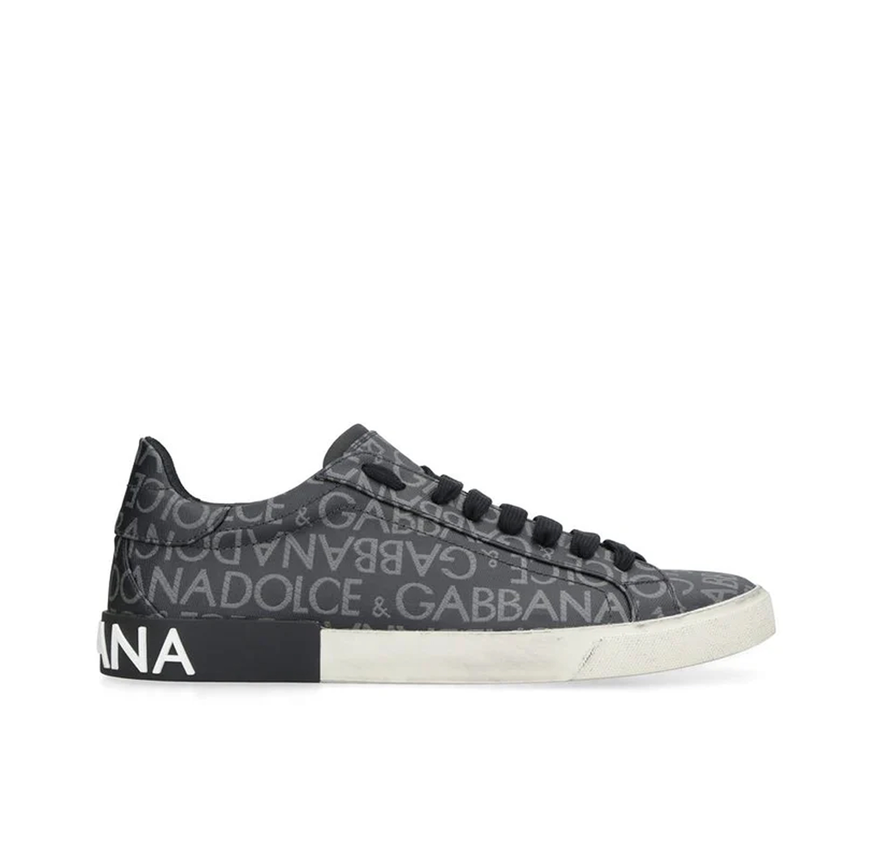 PORTOFINO LEATHER AND FABRIC LOW-TOP SNEAKERS