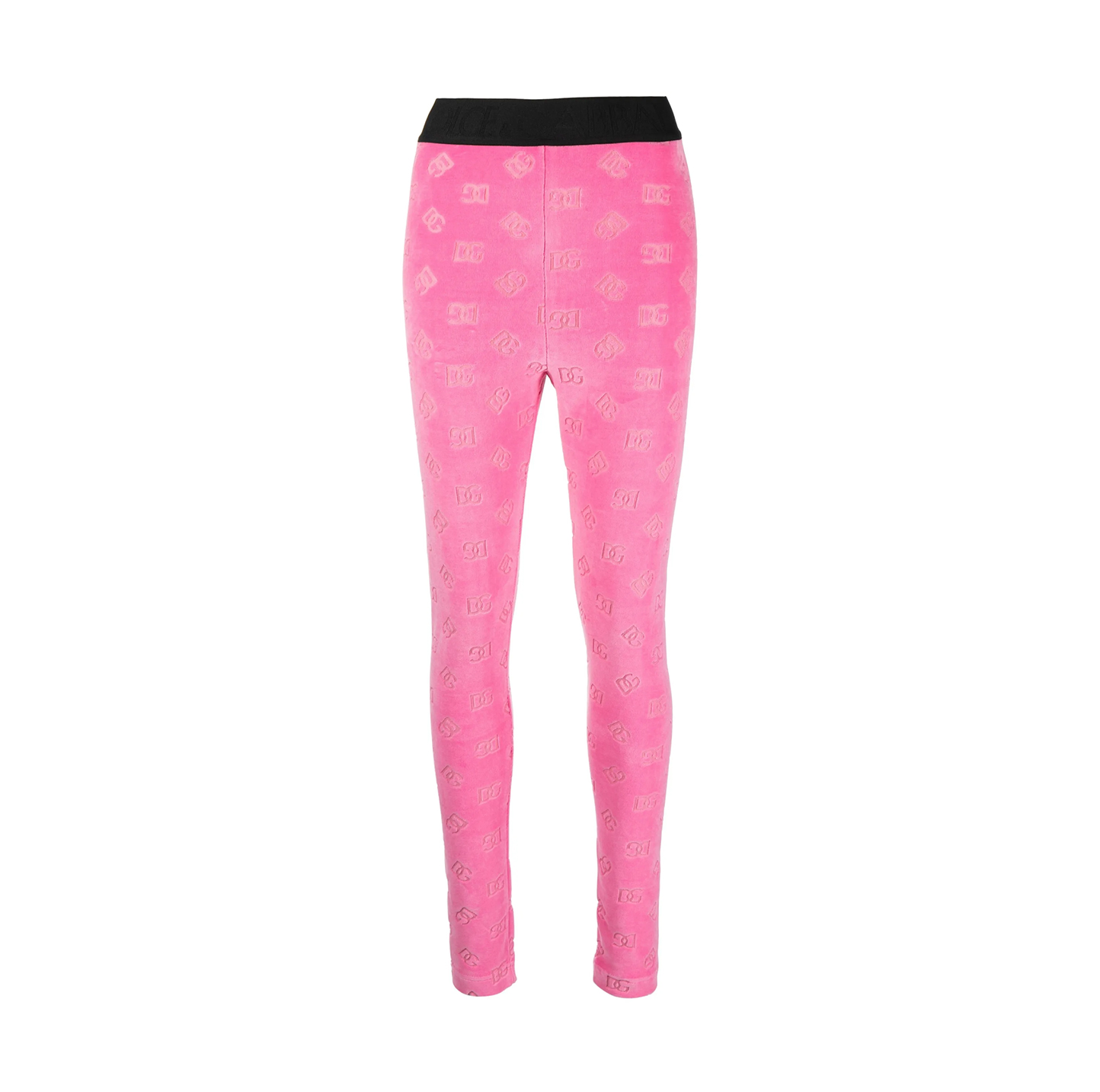 FLOCKED-LOGO LEGGINGS