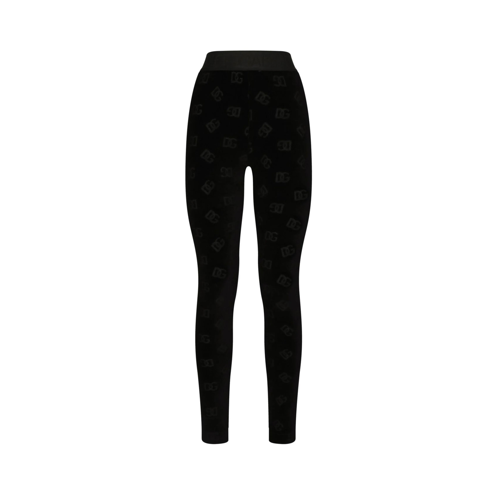 FLOCKED JERSEY LEGGINGS WITH ALL-OVER DG LOGO