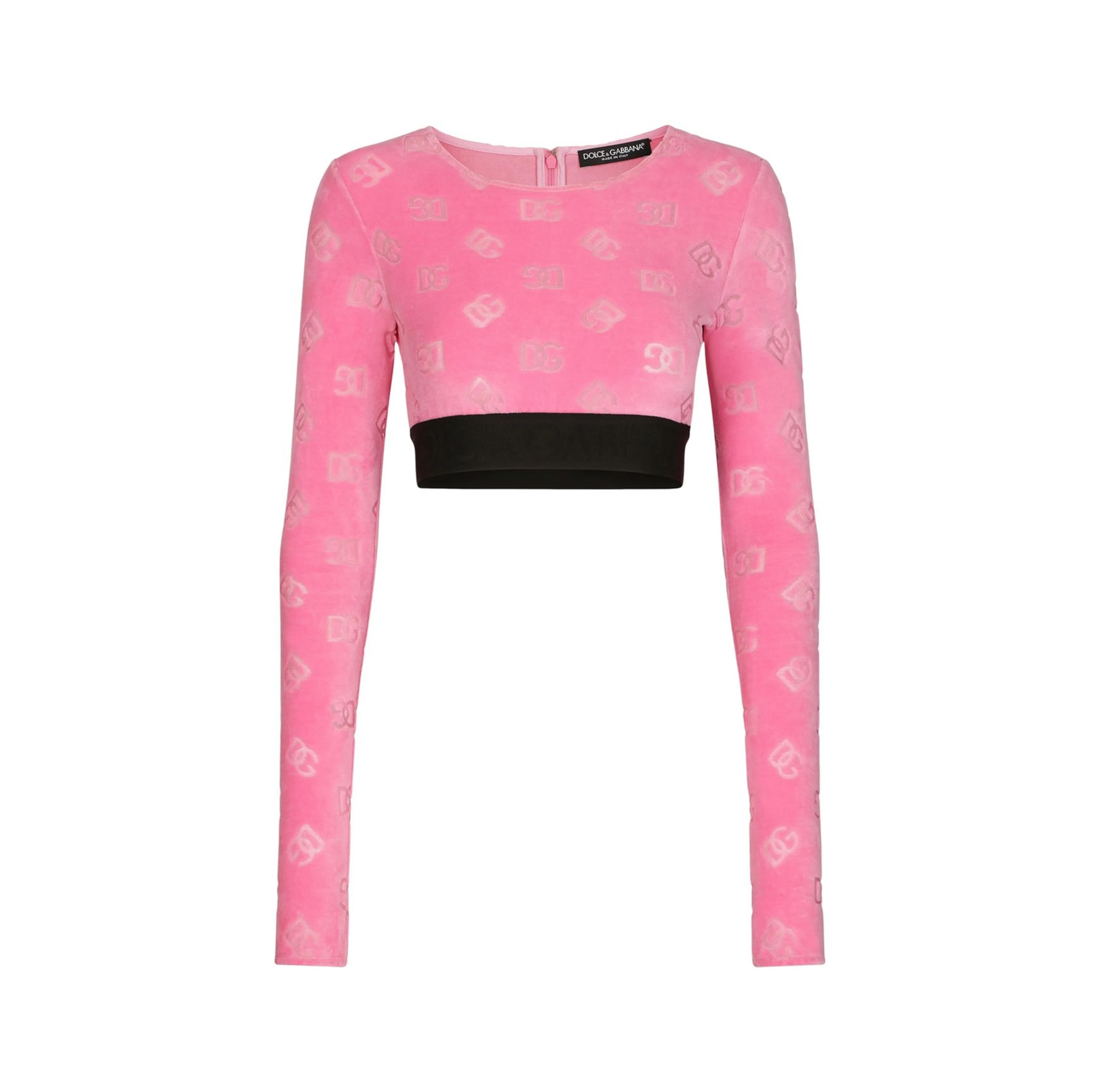 DG-LOGO FLOCKED CROP TOP