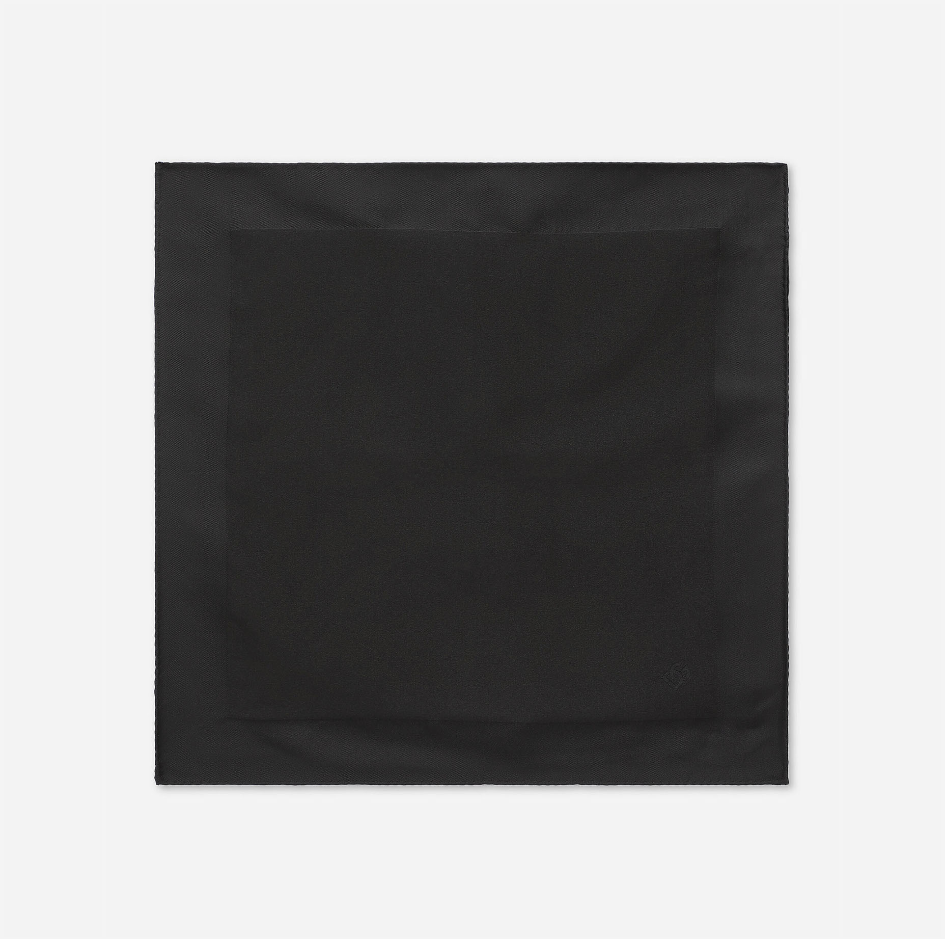 SILK POCKET SQUARE WITH DG LOGO EMBROIDERY