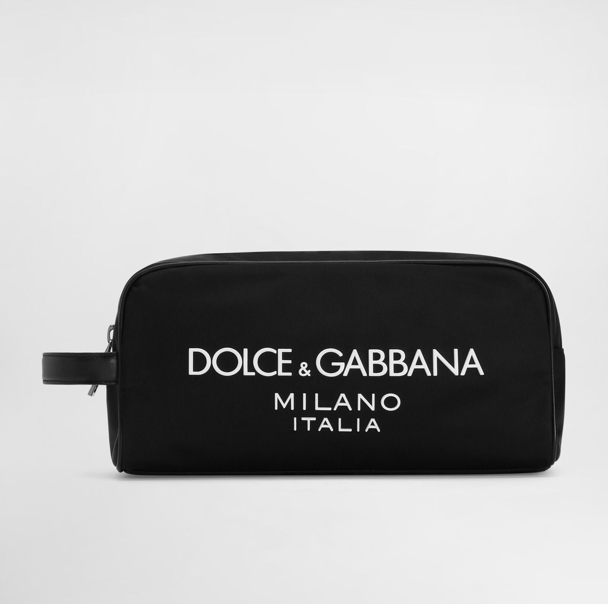 NYLON TOILETRY BAG WITH RUBBERIZED LOGO