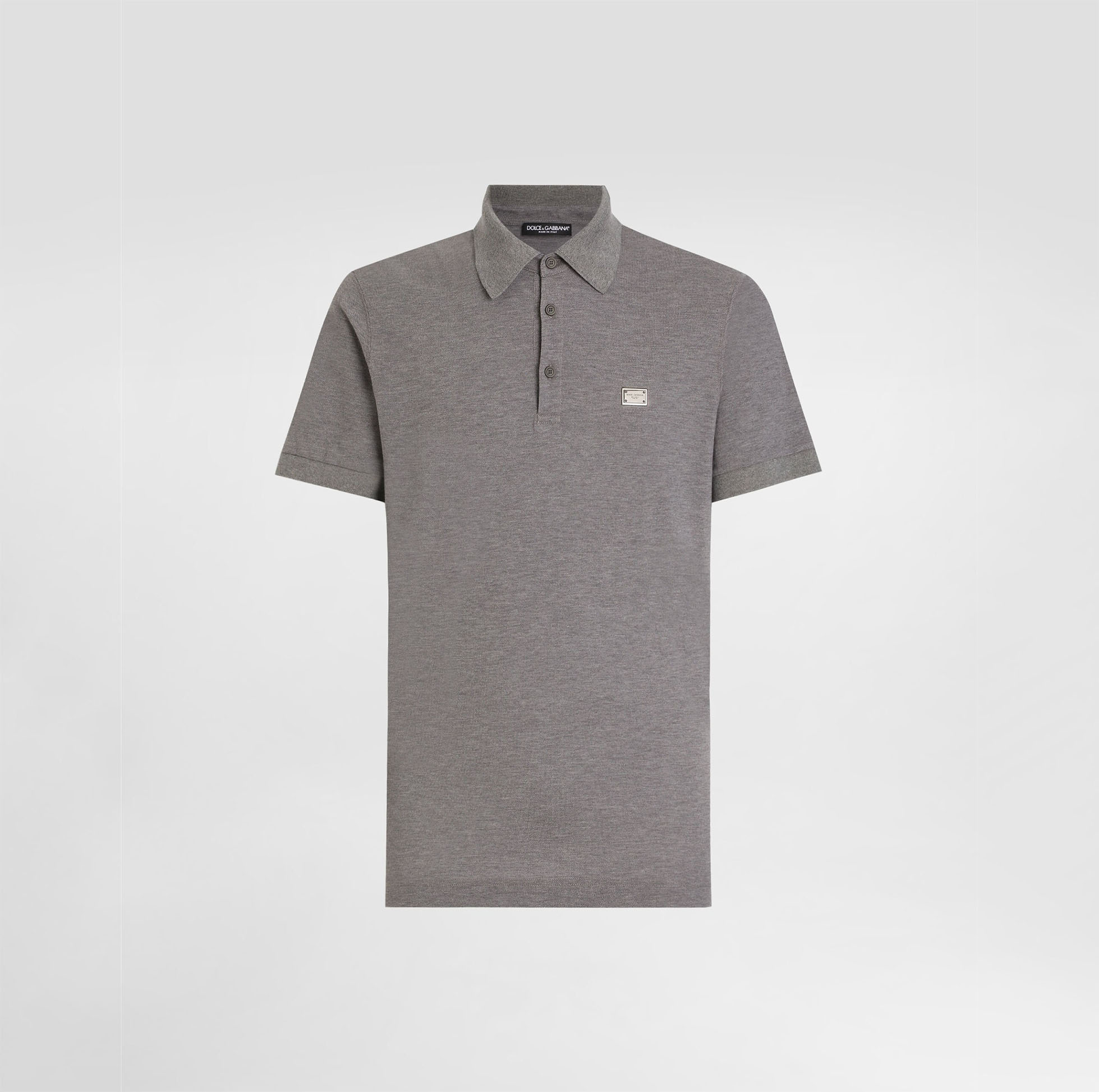 COTTON POLO-SHIRT WITH BRANDED TAG