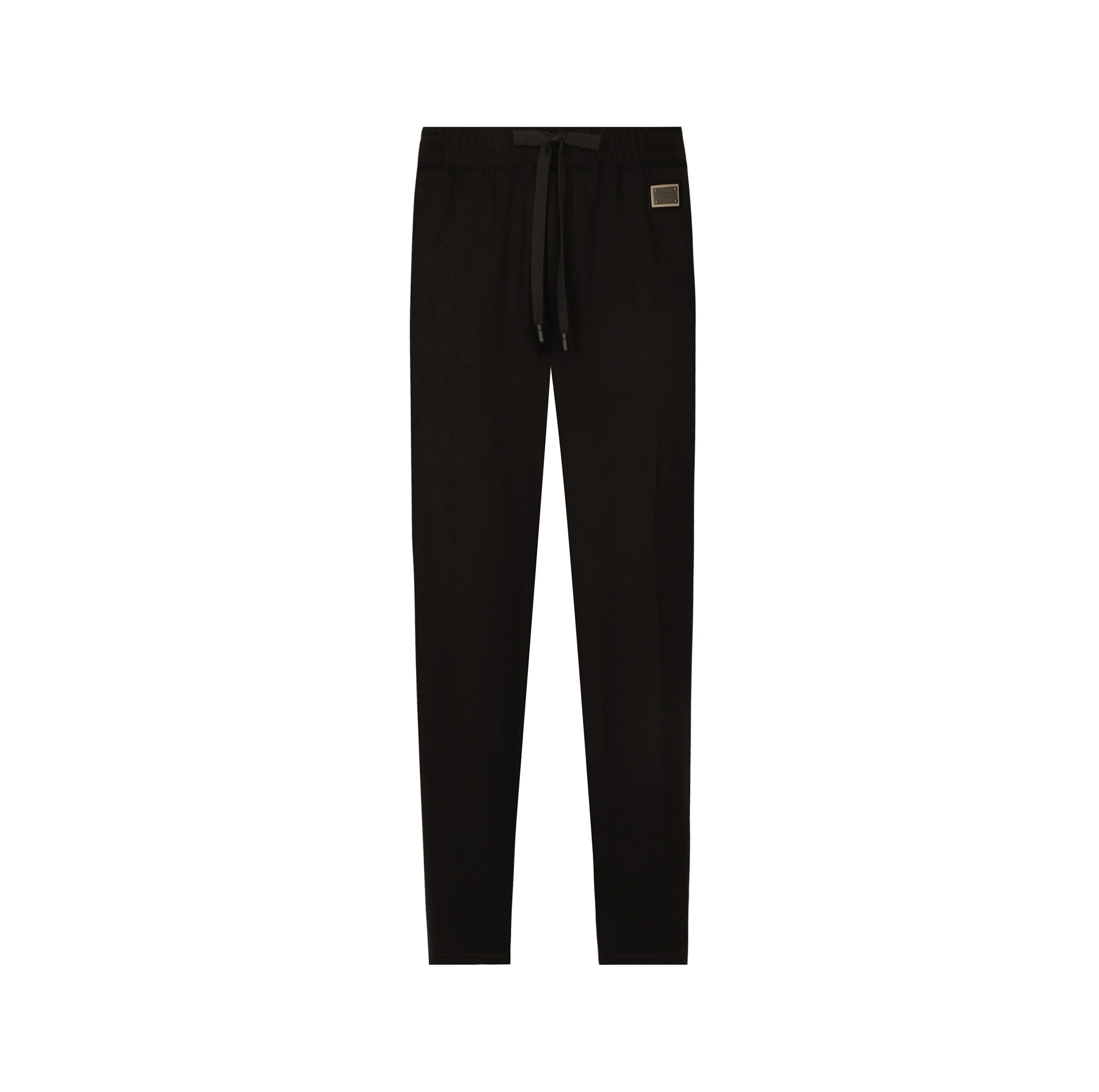 LOGO-TAG DRAWSTRING-WAIST TROUSERS
