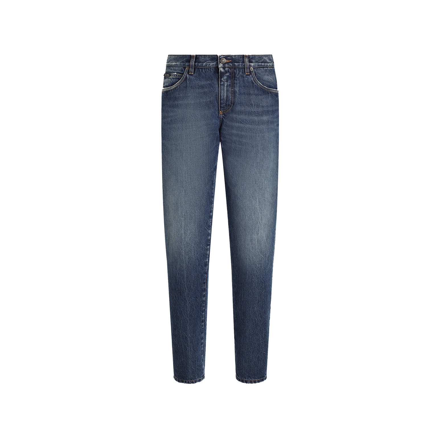 REGULAR-FIT COTTON JEANS WITH TAG