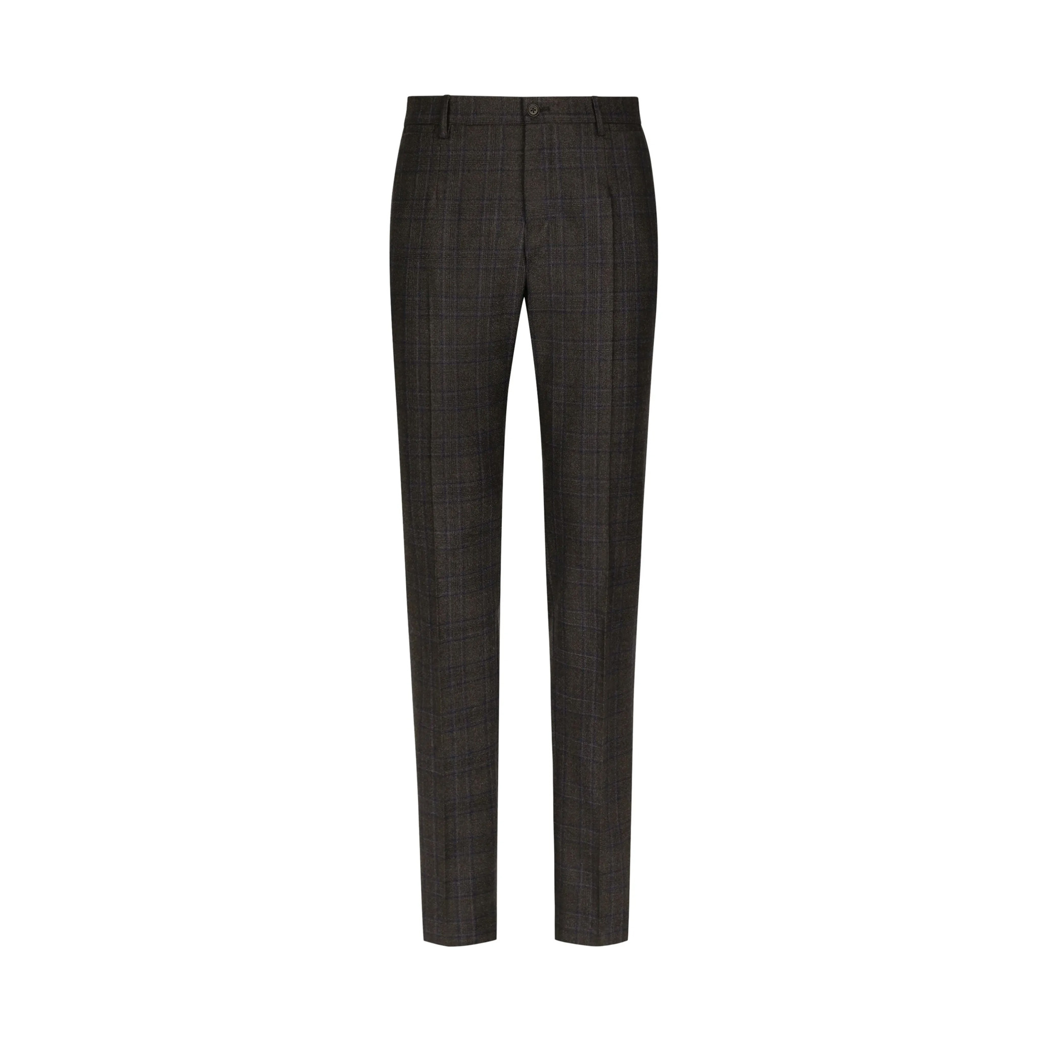 CHECK-PATTERN WOOL TAILORED TROUSERS