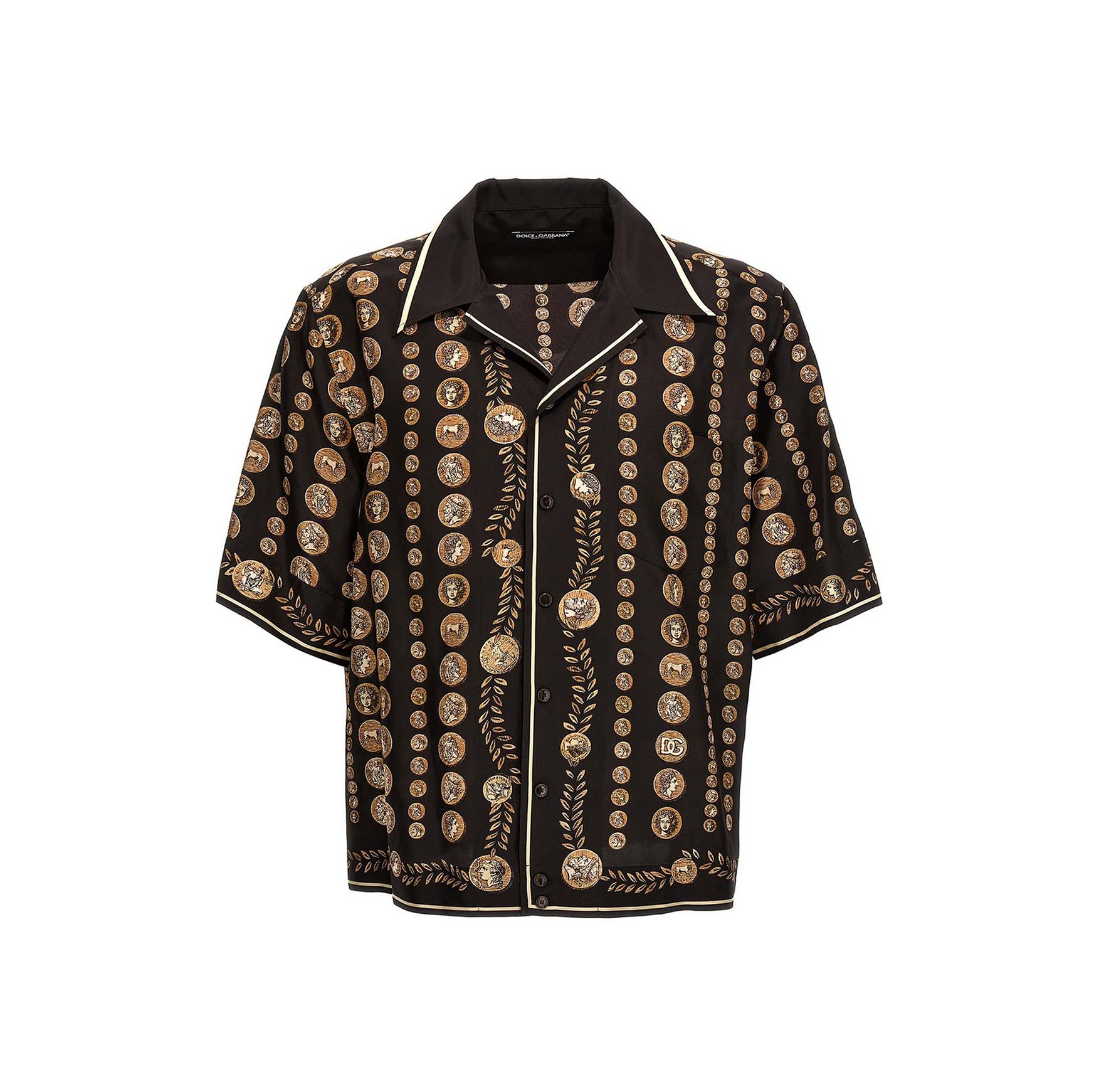 COIN PRINT SILK HAWAIIAN SHIRT