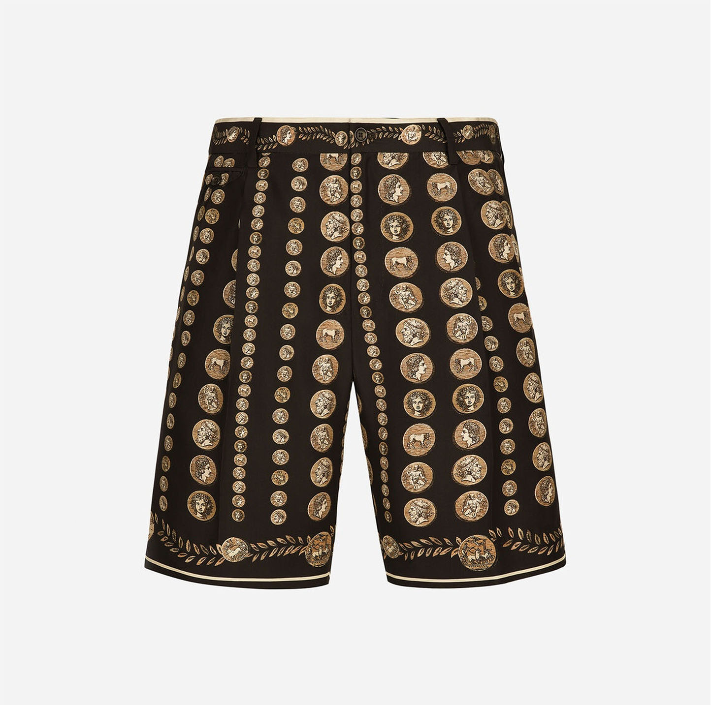COIN PRINT SILK BERMUDA SHORTS
