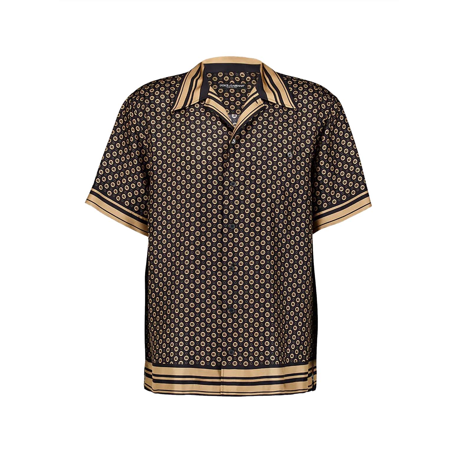 HAWAIIAN SILK SHIRT WITH DG LOGO PRINT