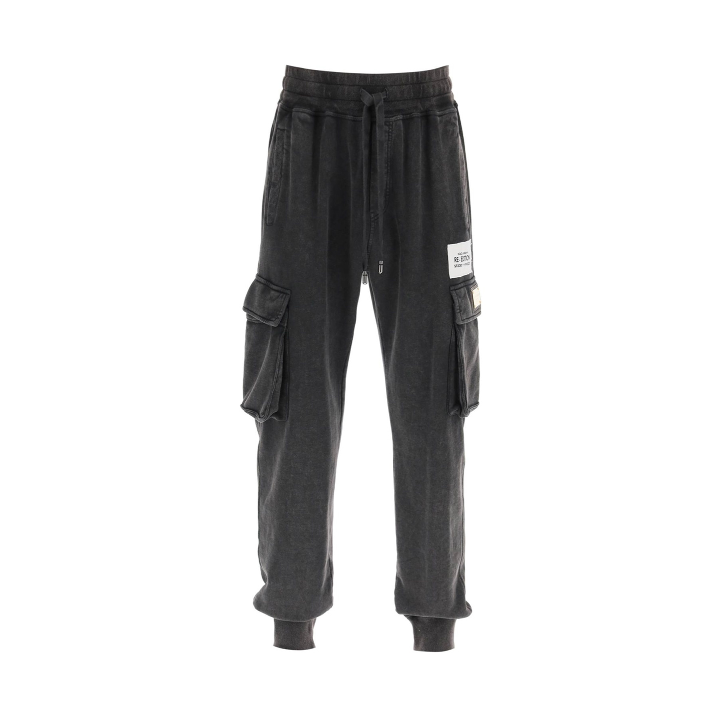 LOGO-PATCH TAPERED CARGO TROUSERS