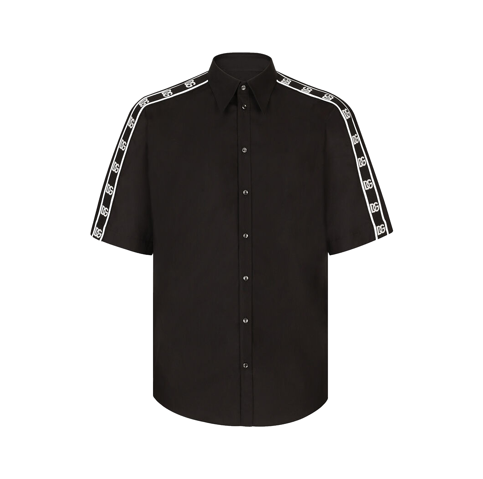 COTTON MARTINI-FIT SHIRT WITH BRANDED BANDS