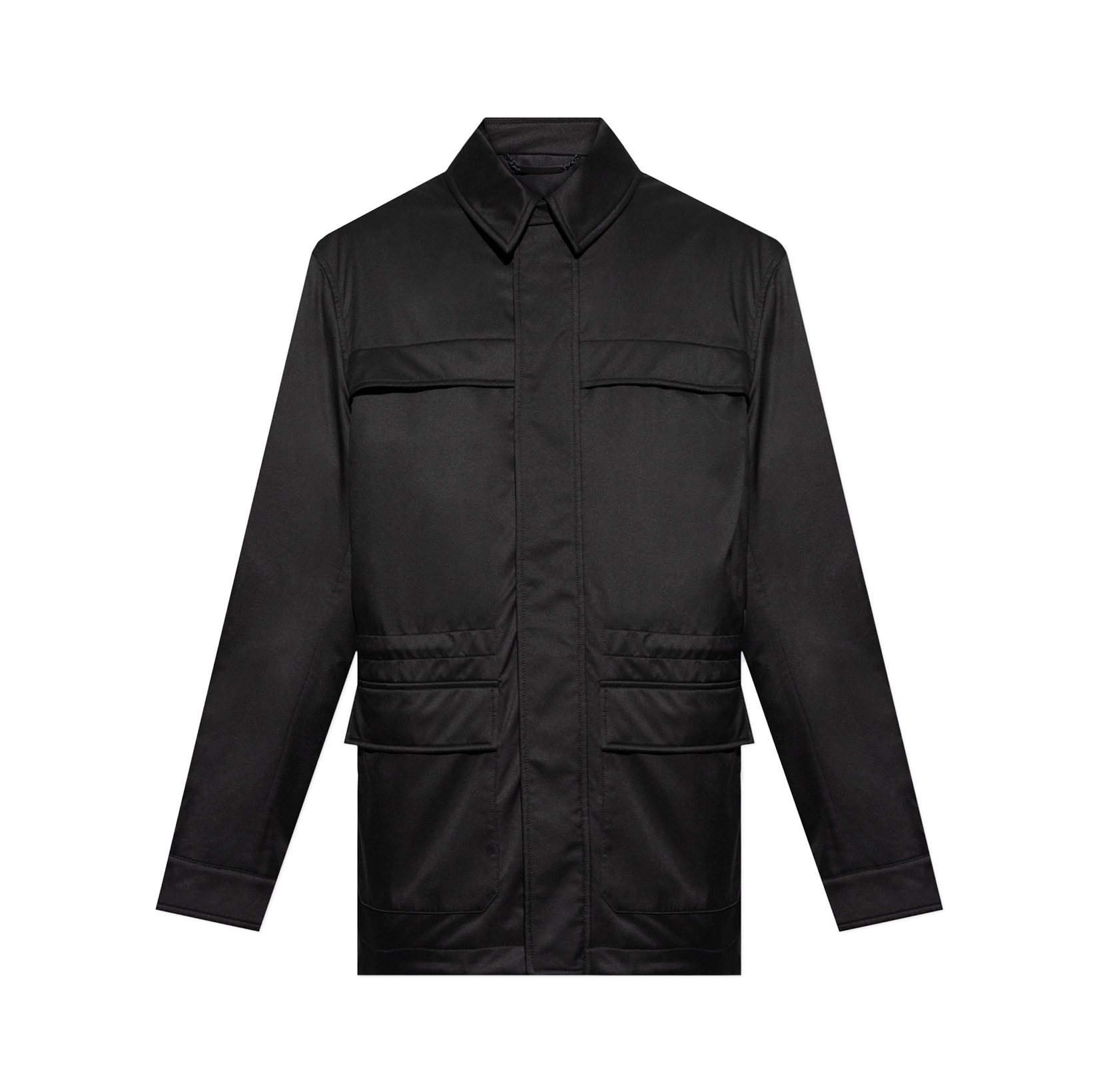 LOGO-PATCH ELASTICATED-WAIST COAT