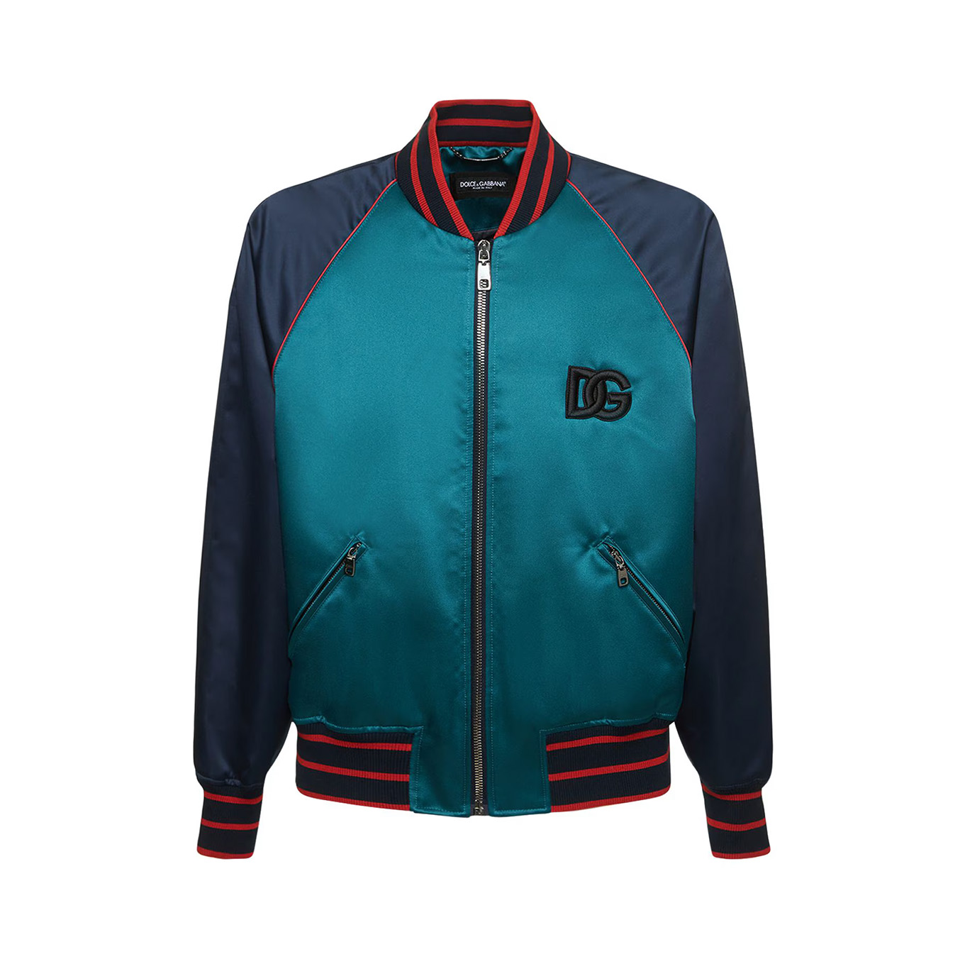 SATIN JACKET WITH EMBROIDERED DG PATCH