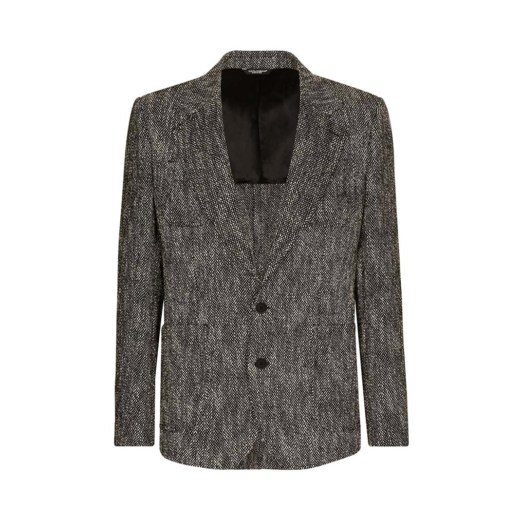 SINGLE-BREASTED HERRINGBONE JACKET
