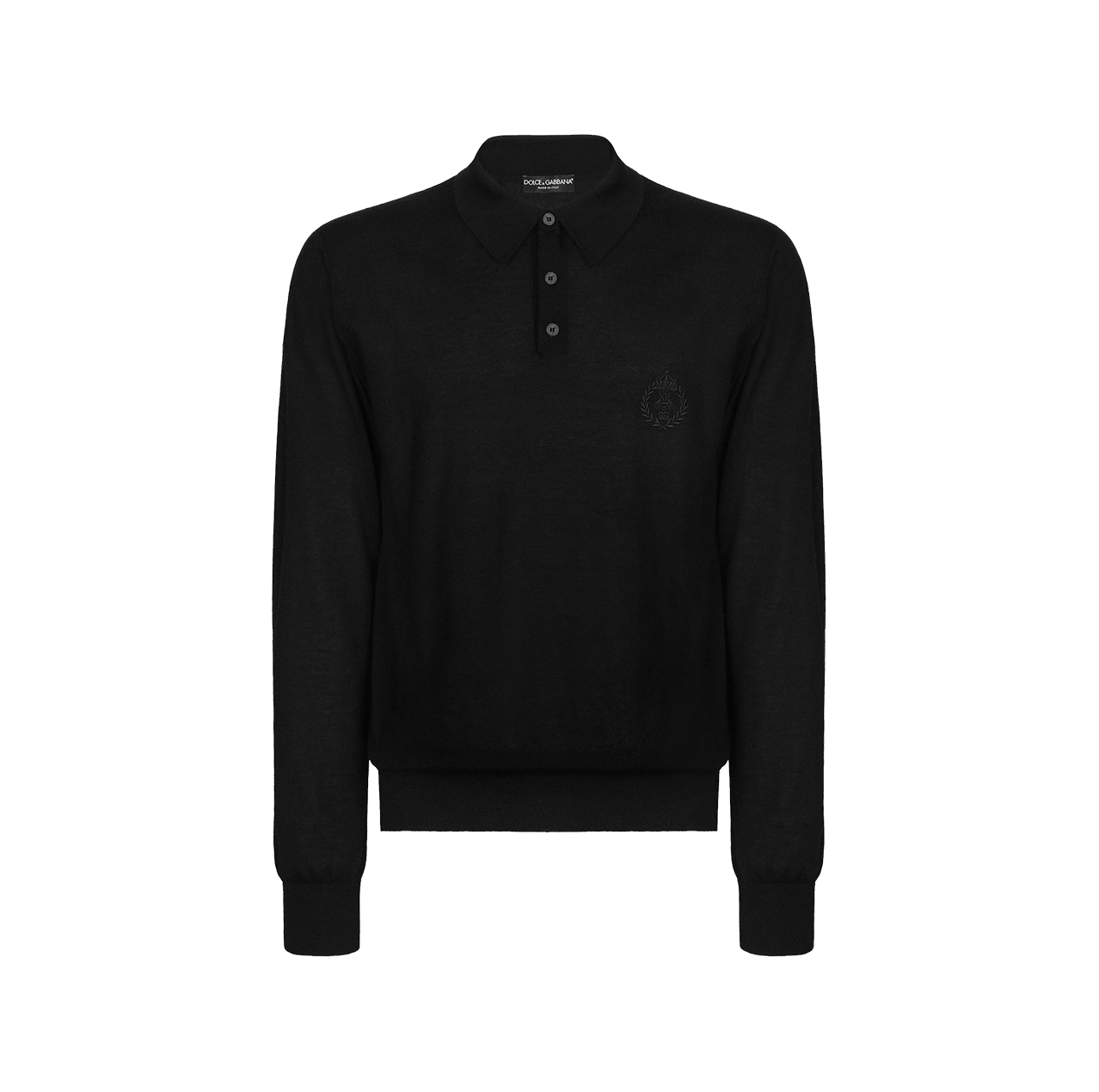 CASHMERE POLO-STYLE SWEATER WITH DG LOGO EMBROIDERY