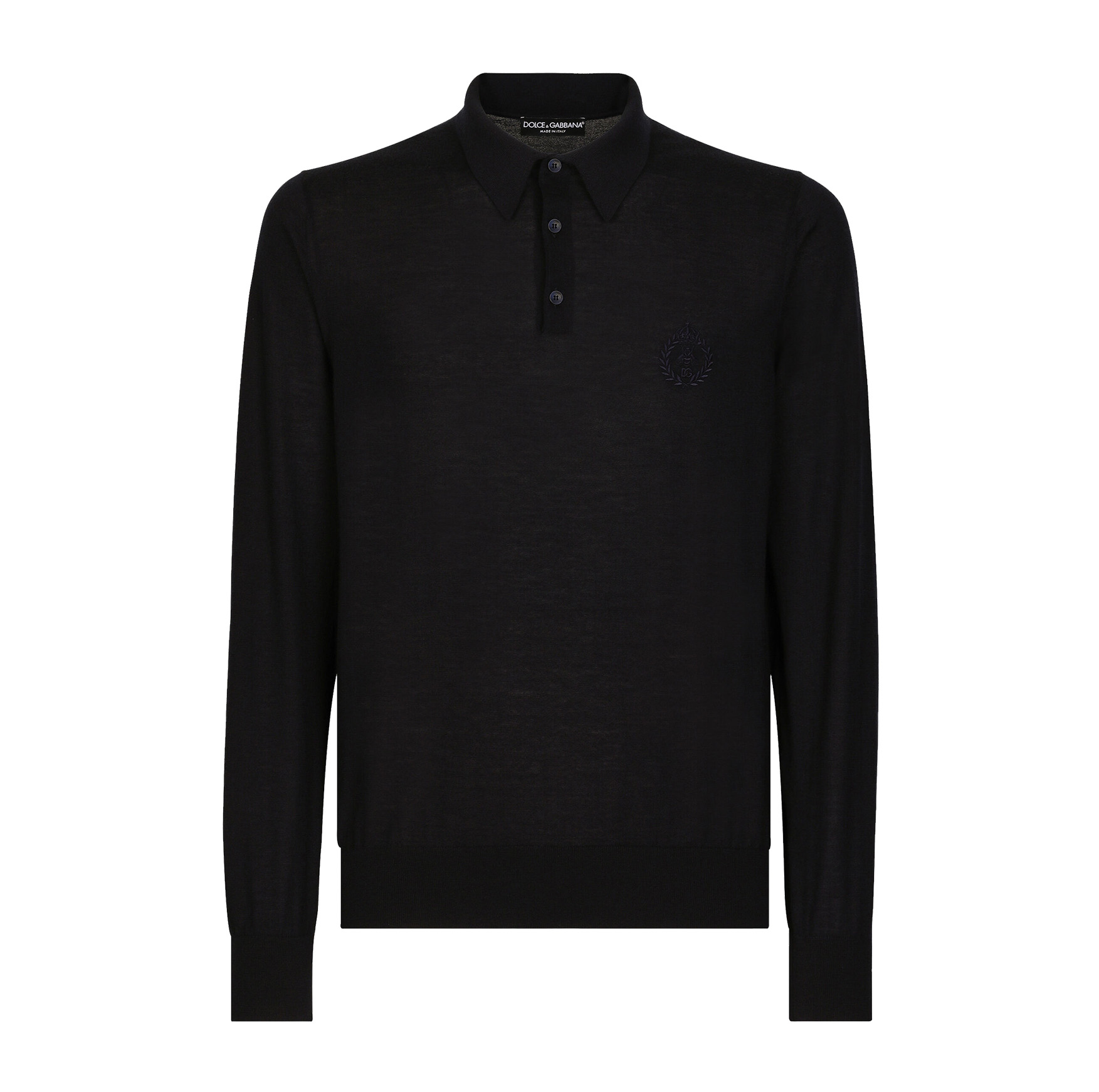 CASHMERE POLO-STYLE SWEATER WITH DG LOGO EMBROIDERY