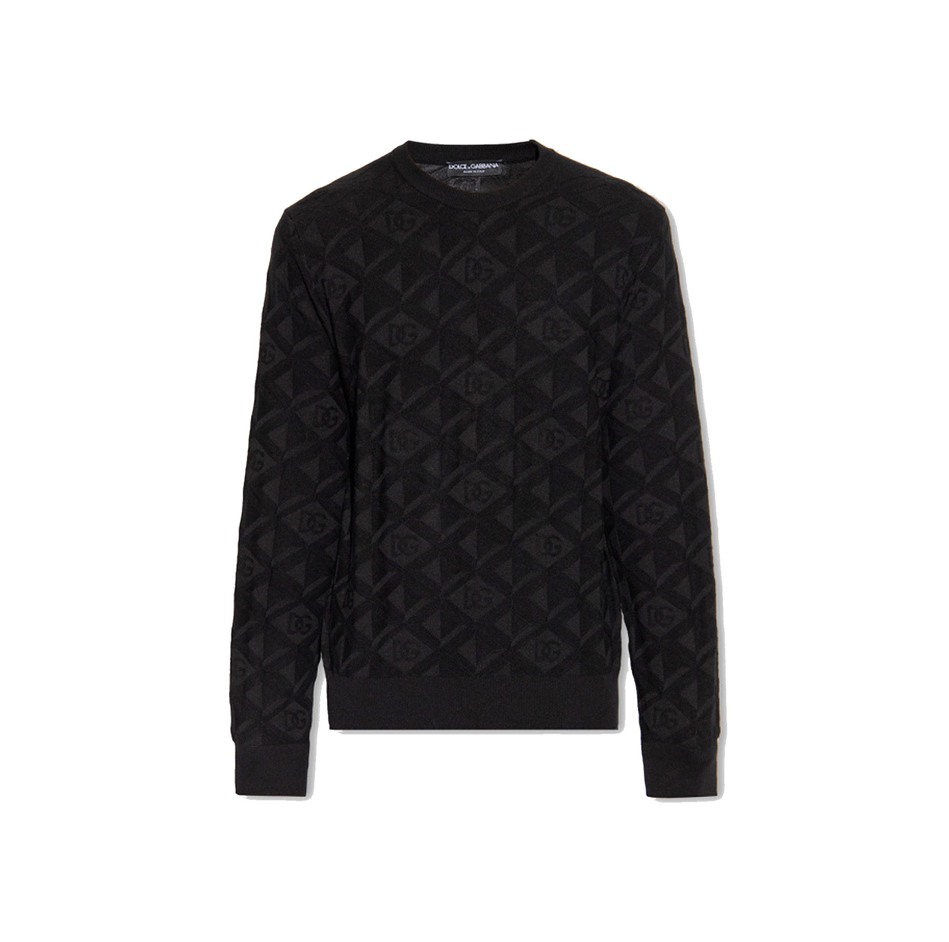 3D SILK JACQUARD ROUND-NECK SWEATER