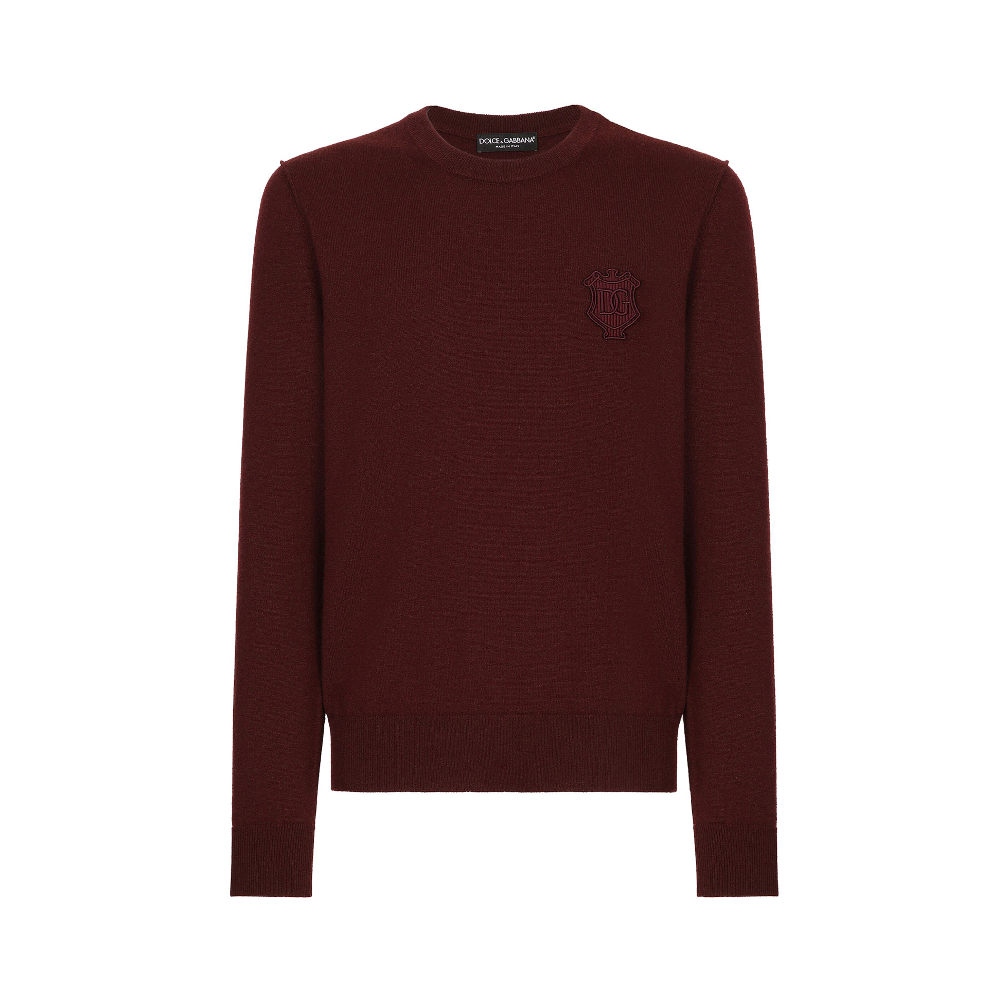 CASHMERE ROUND-NECK SWEATER WITH DG EMBROIDERY