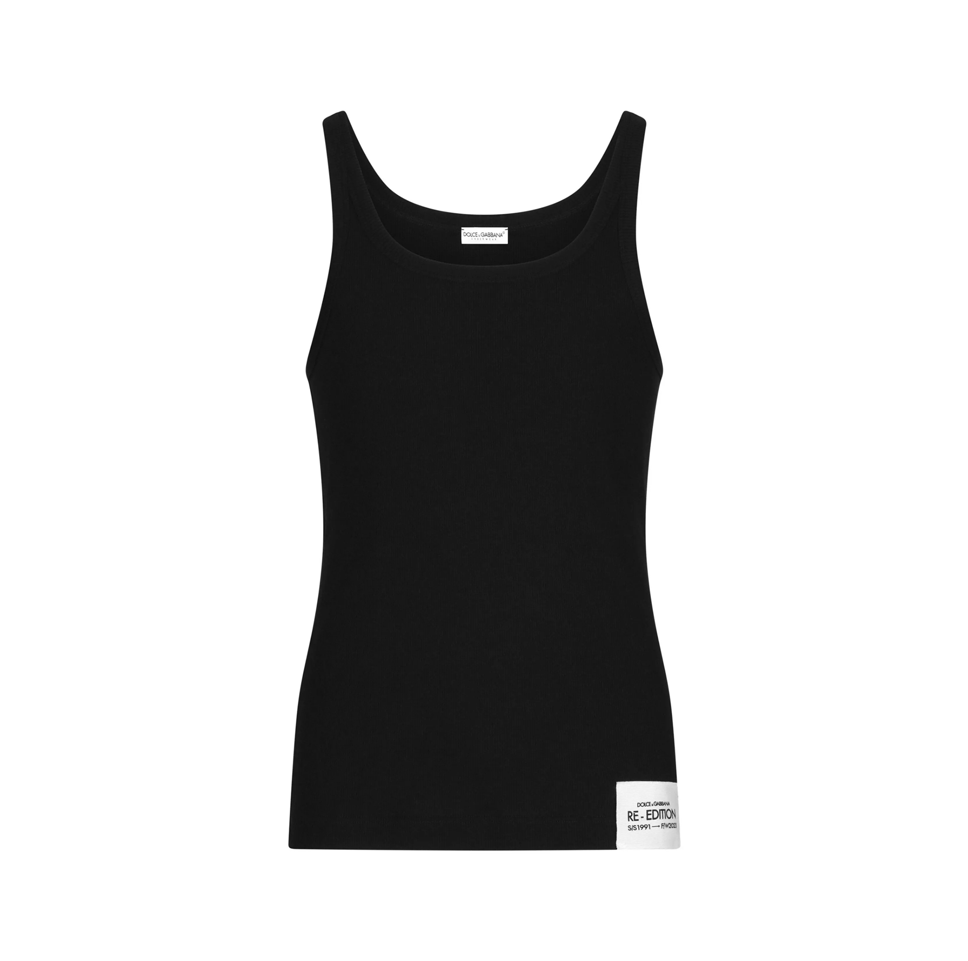 LOGO-PATCH COTTON TANK TOP