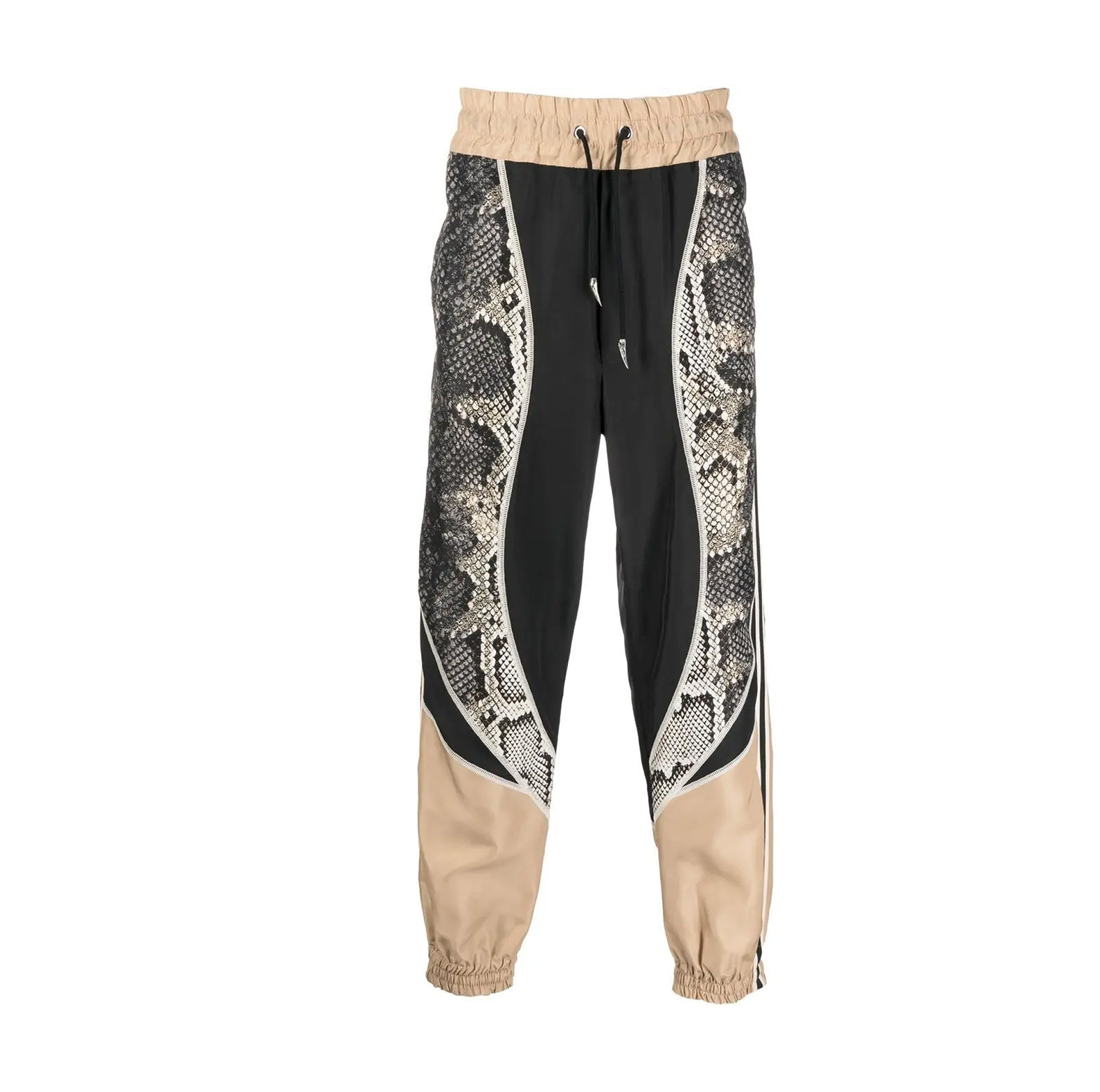 SNAKE-PRINT PANELLED TRACK PANTS