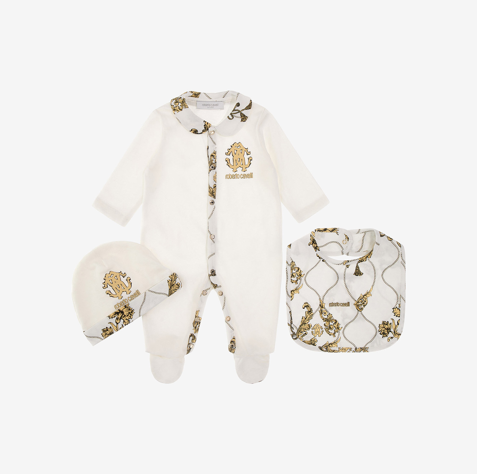MONOGRAM PATTERN COTTON BABYGROW SET