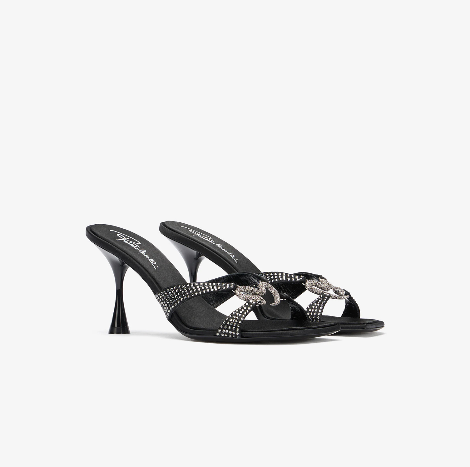 SANDALS WITH RHINESTONES AND BEJEWELED SNAKE