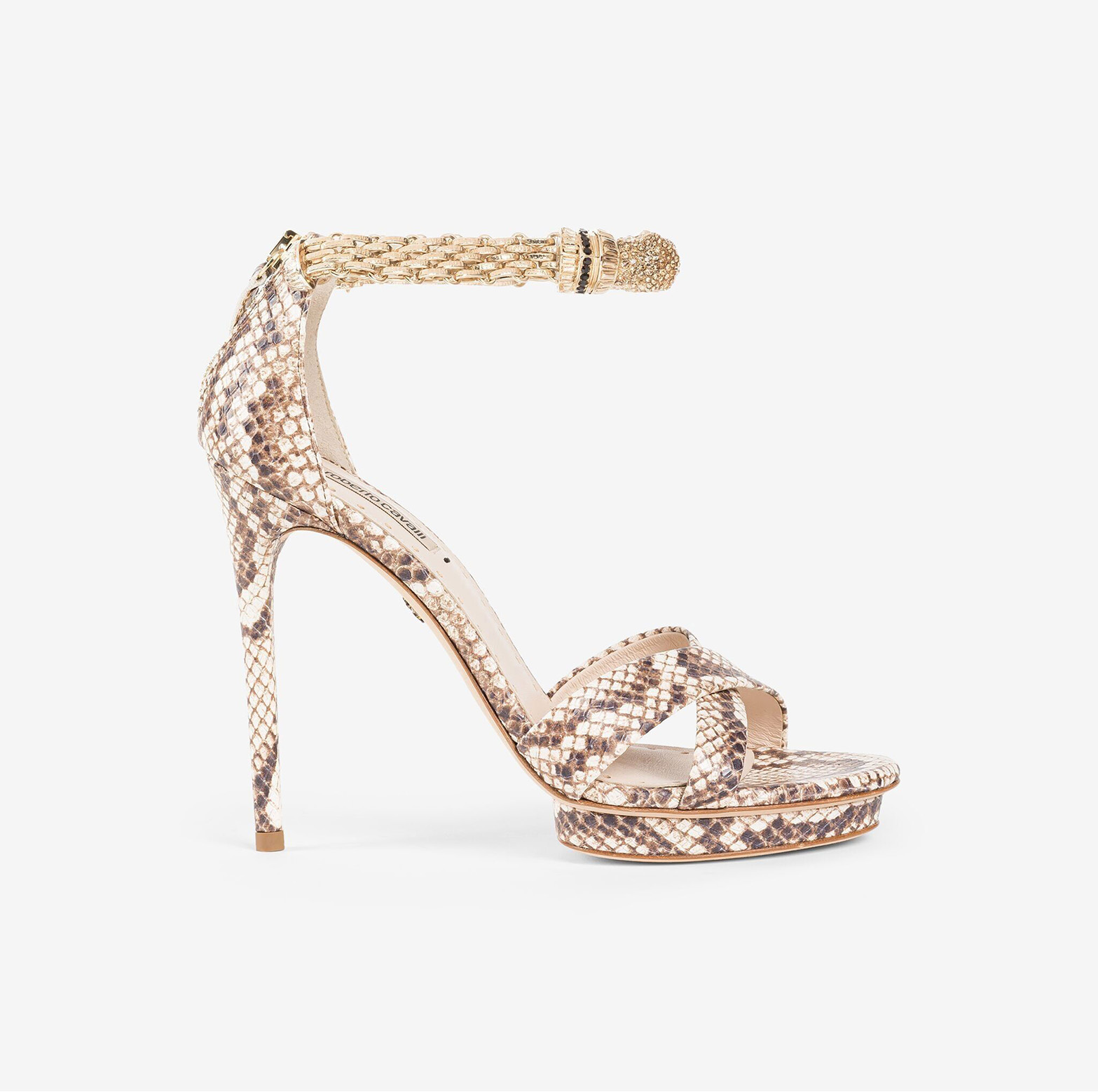 SNAKE-PRINT SANDALS