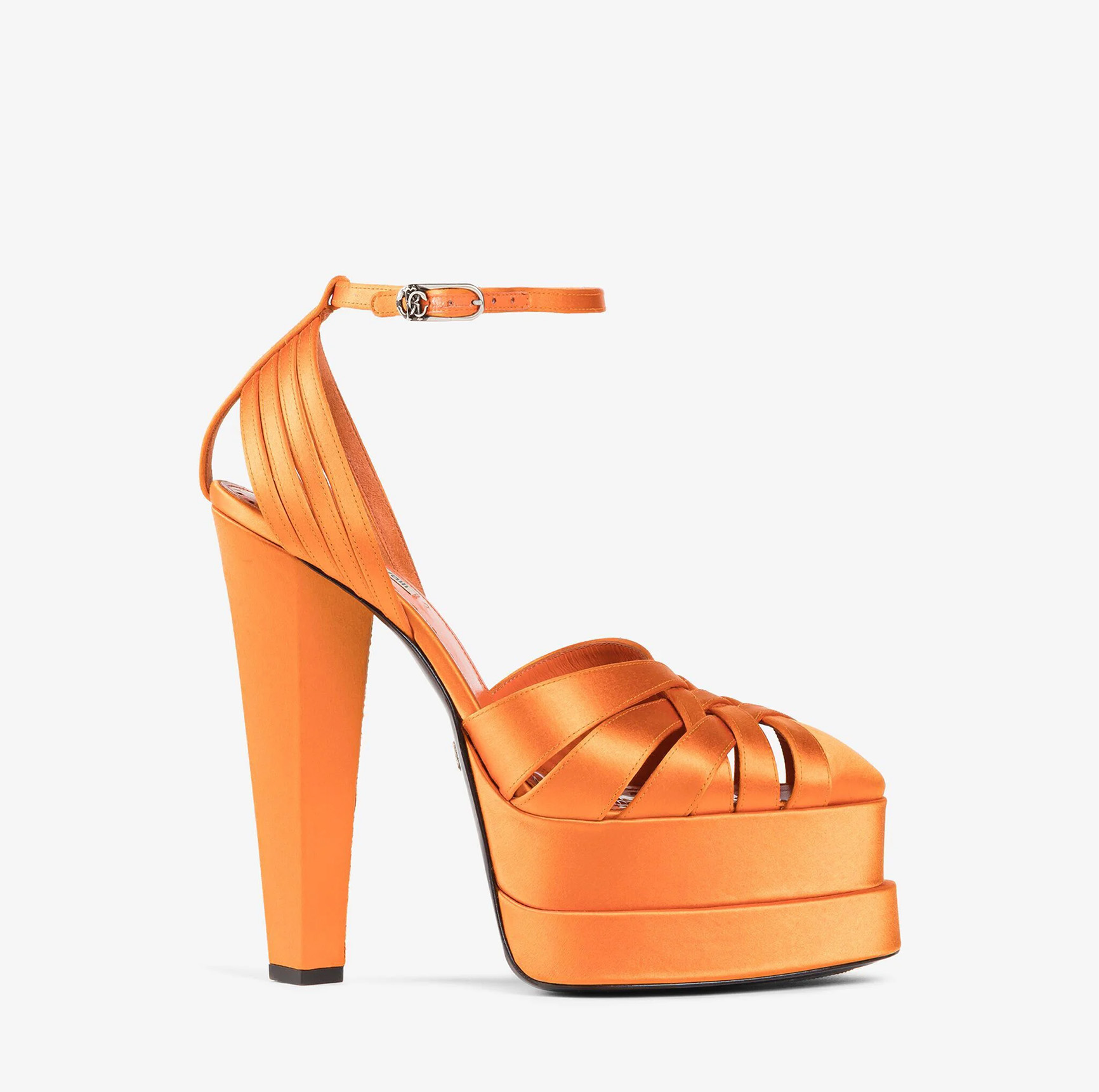 CAGED LEATHER PLATFORM SANDALS