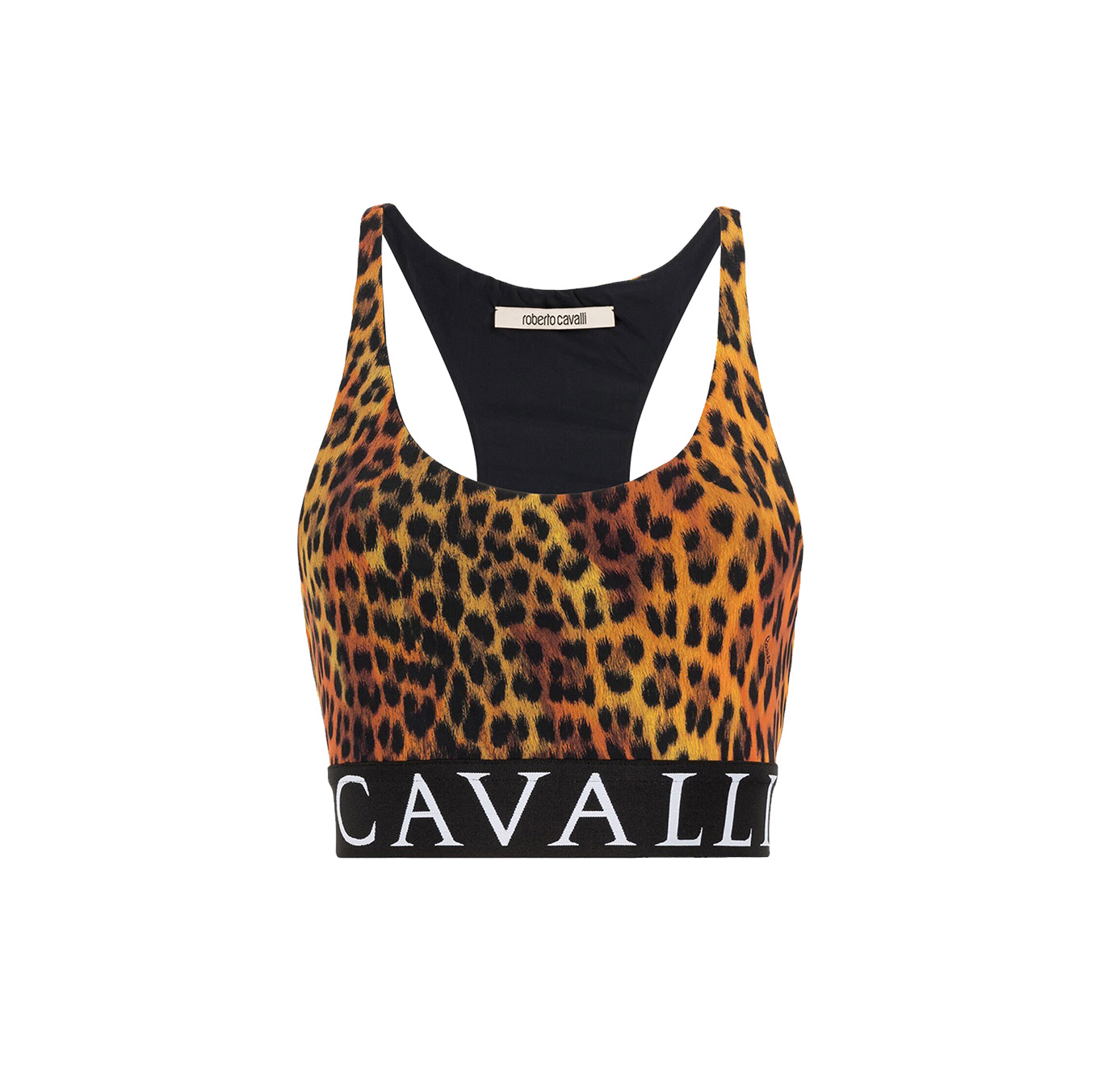 JAGUAR-PRINT LOGO-JACQUARD CROP TOP