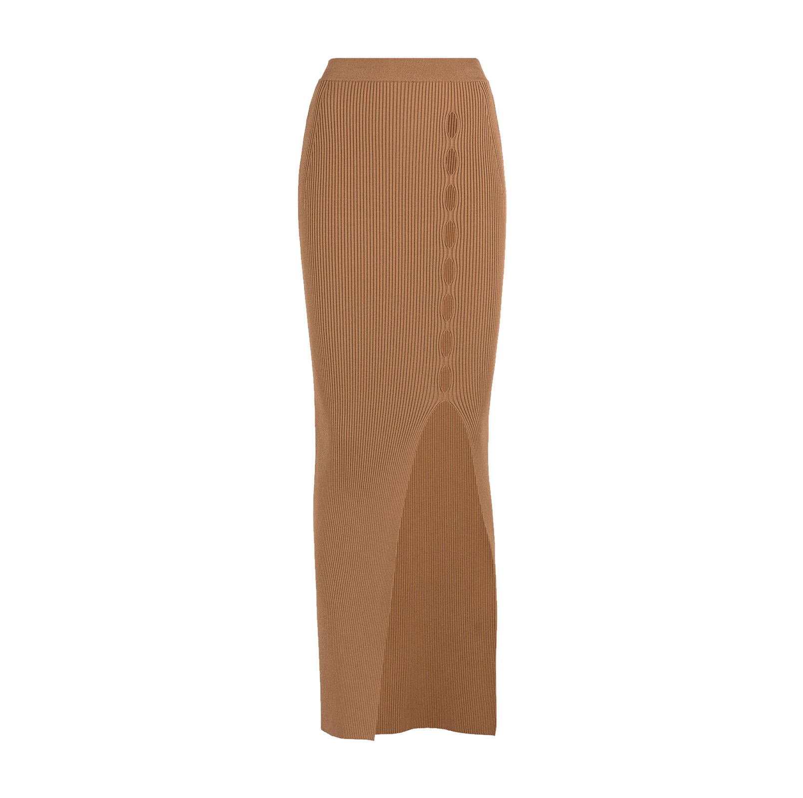 RIBBED LONG SKIRT WITH CUT-OUT