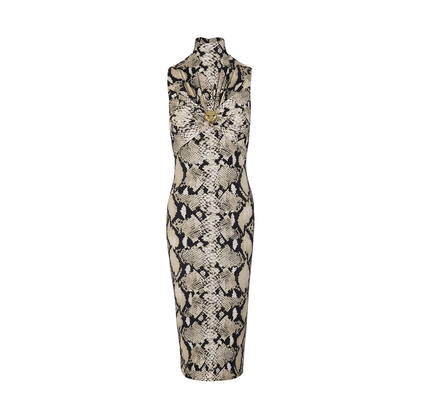 FITTED MIDI DRESS WITH SNAKESKIN PRINT