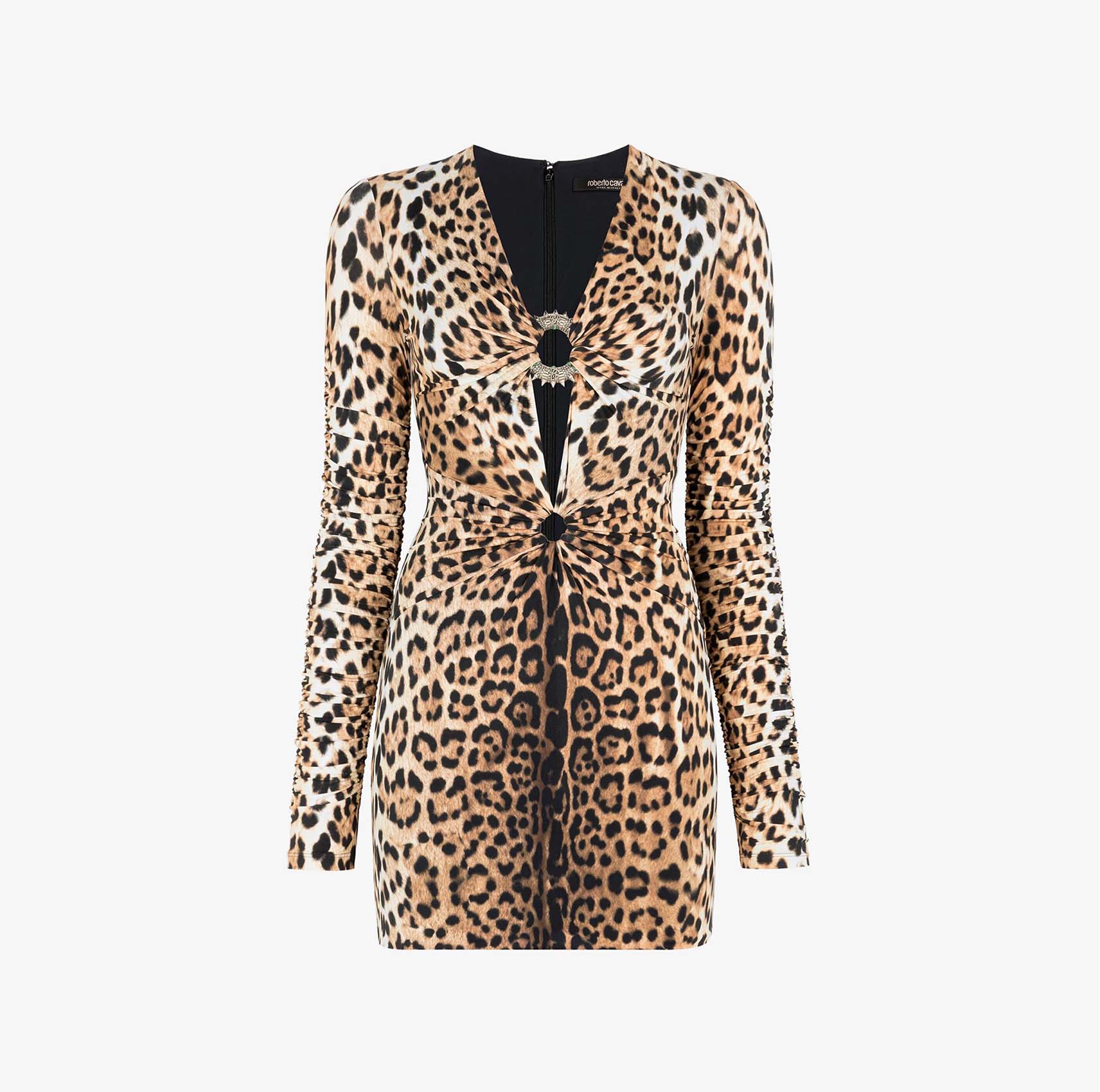 LEOPARD-PRINT CUT-OUT MINI DRESS