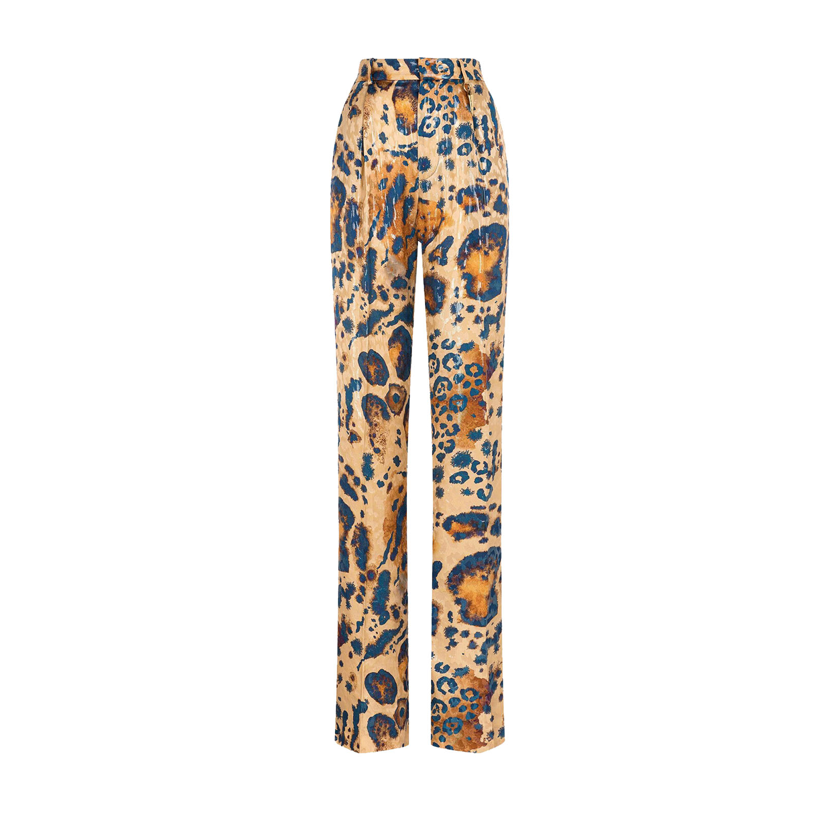 ANIMAL-PRINT STRAIGHT-LEG TROUSERS