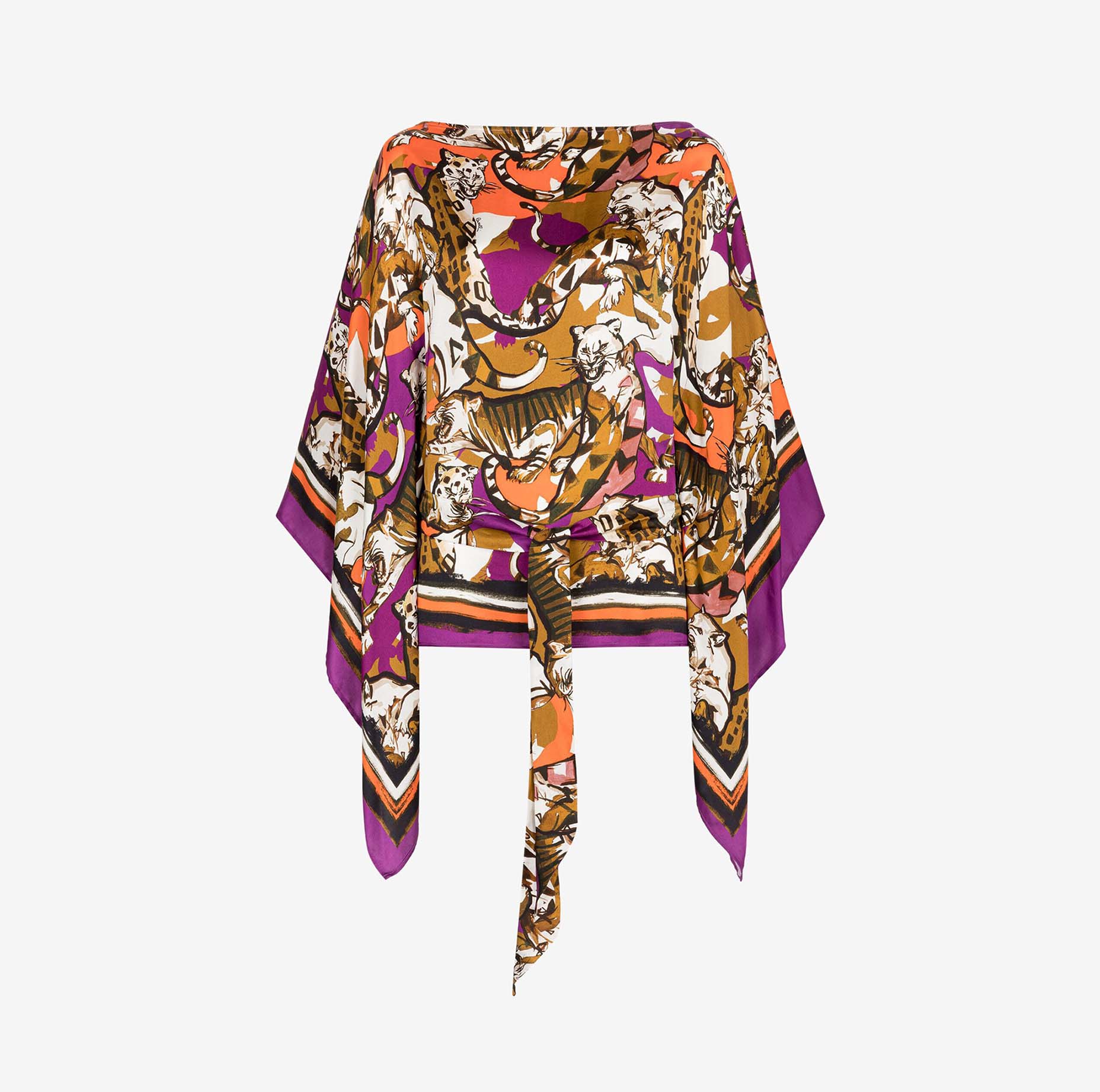 WILD CAT-PRINT KAFTAN TOP