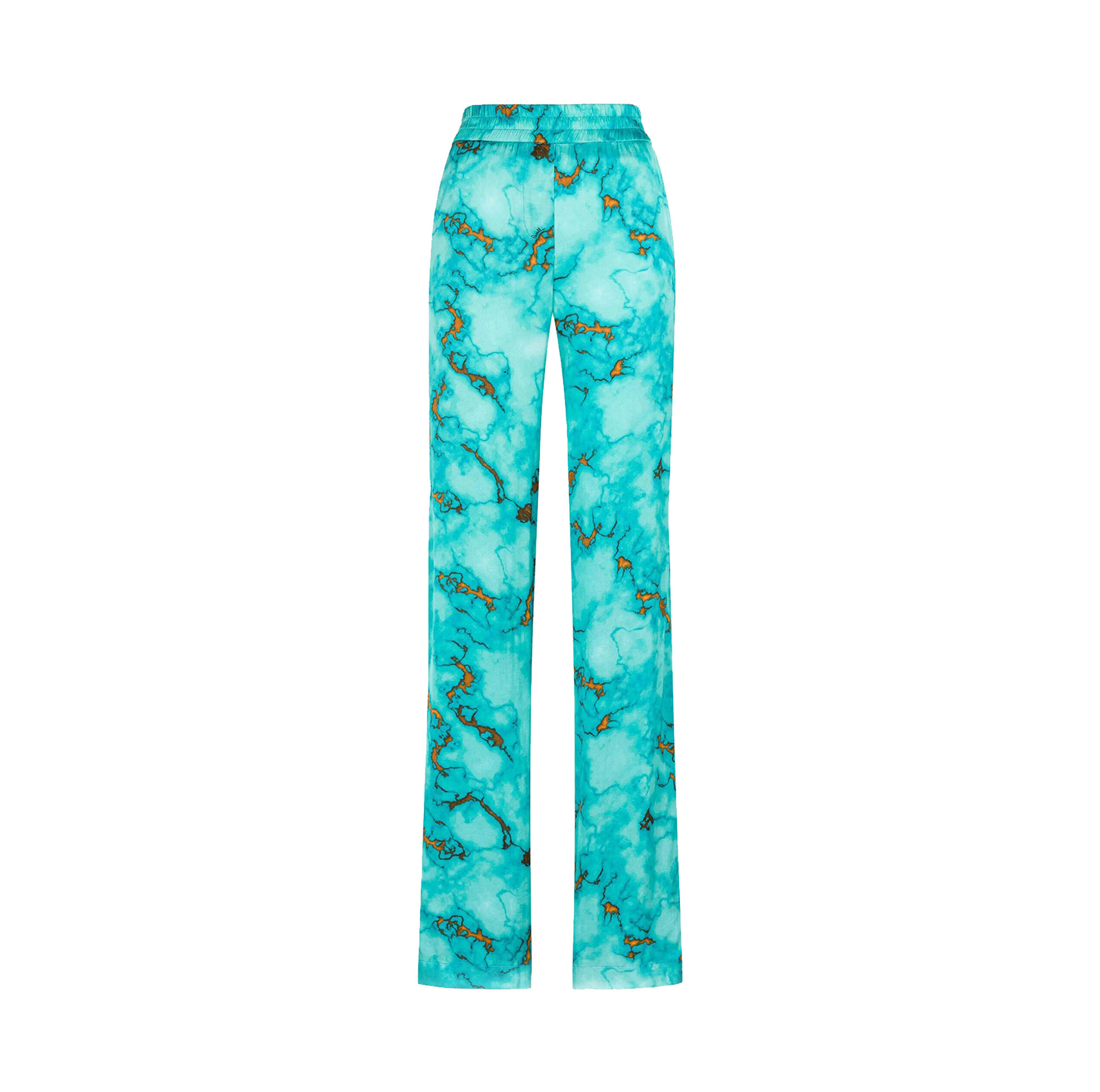 MARBLE-PRINT STRAIGHT-LEG TROUSERS