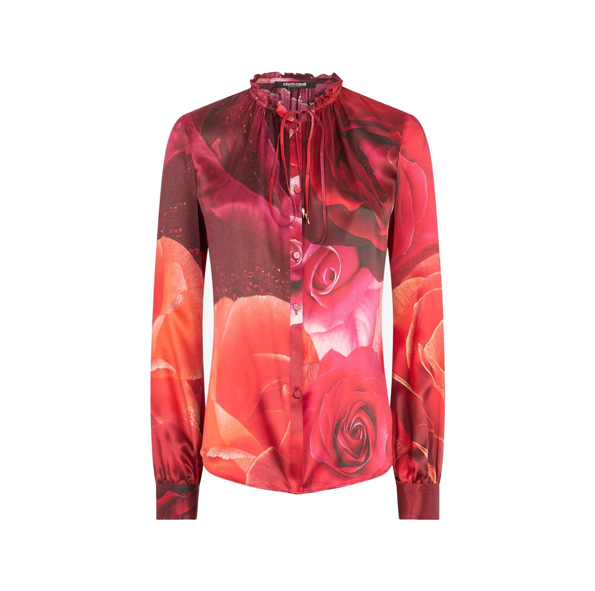 ROSE-PRINT SILK SHIRT