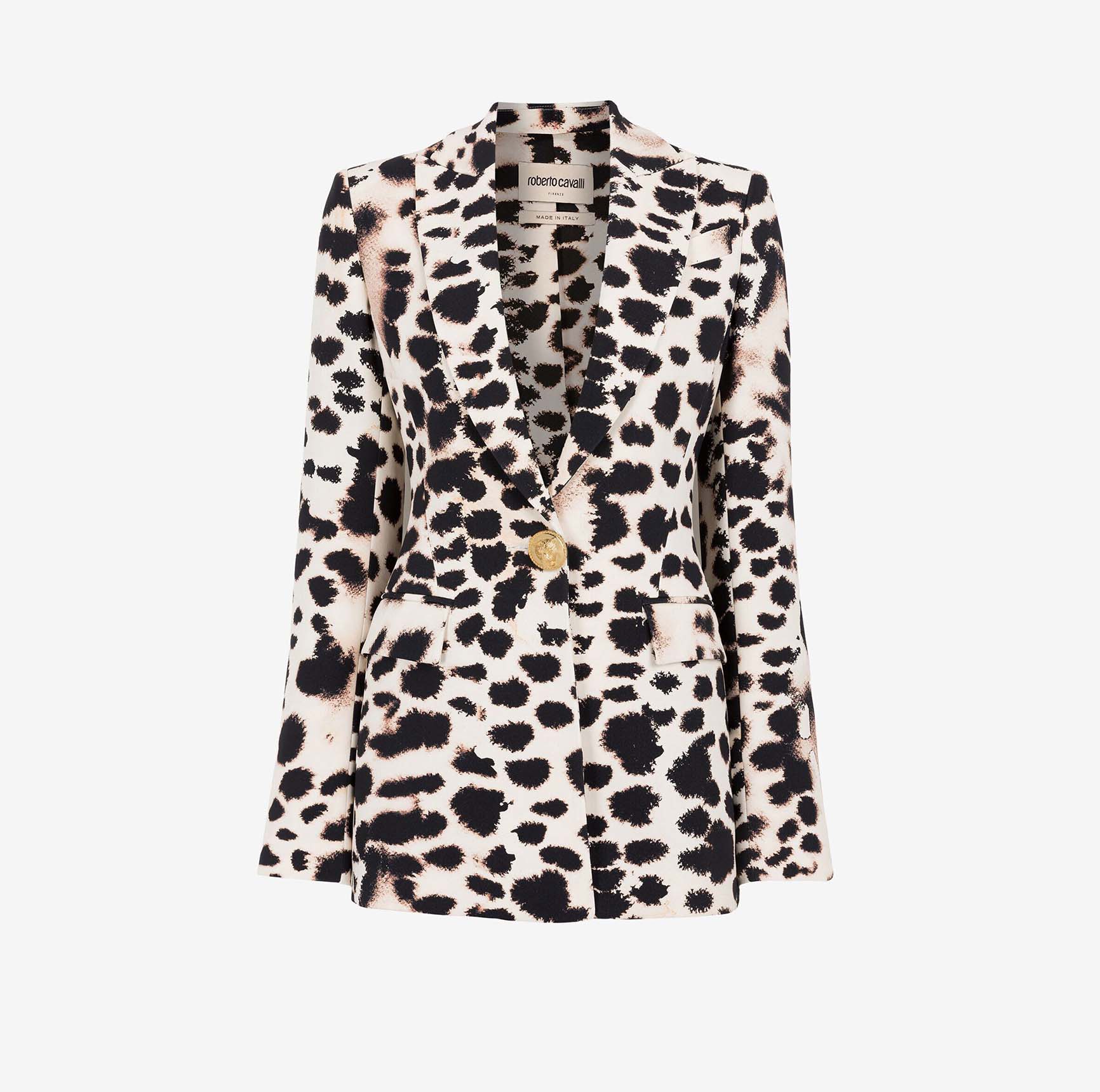 ANIMAL-PRINT SINGLE-BREASTED BLAZER