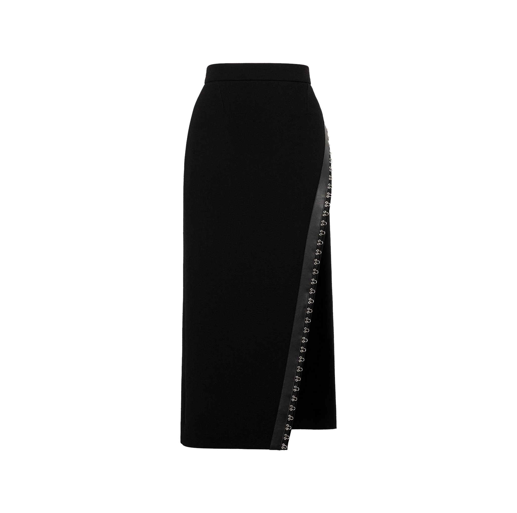 LEATHER-TRIMMED SKIRT
