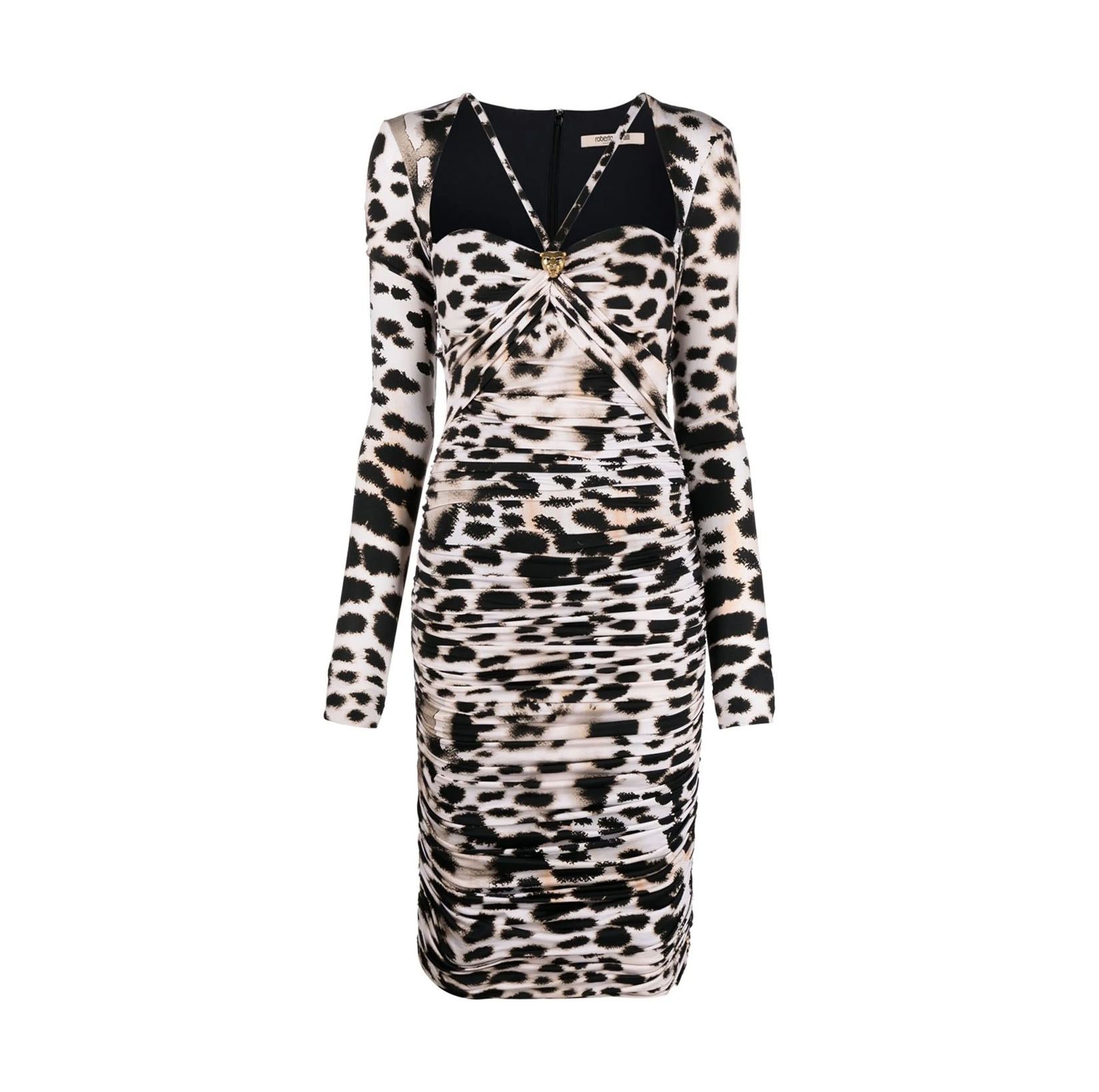 LEOPARD-PRINT RUCHED DRESS