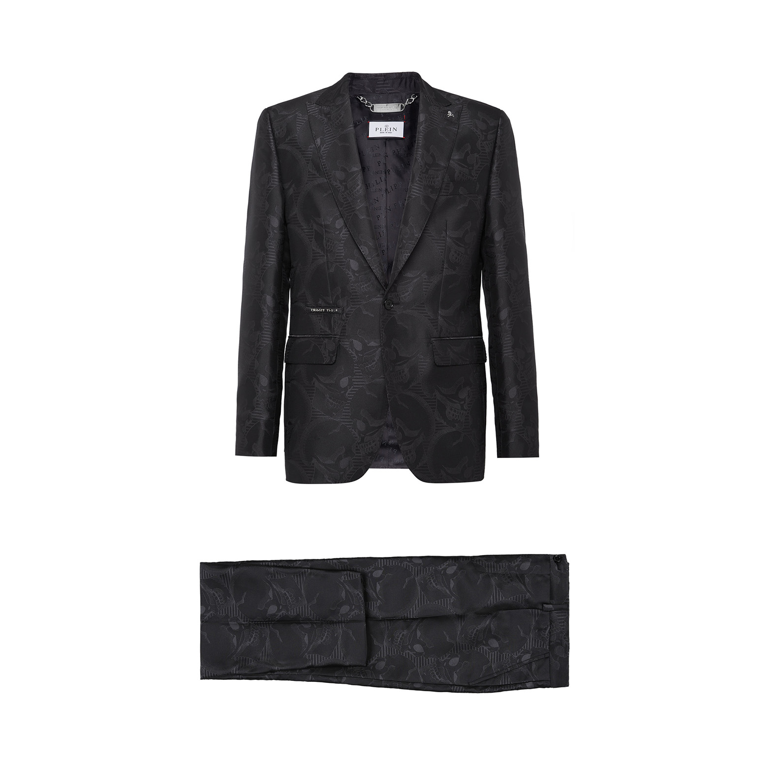 JACQUARD SATIN TRACKSUIT: BLAZER/TROUSERS SKULL